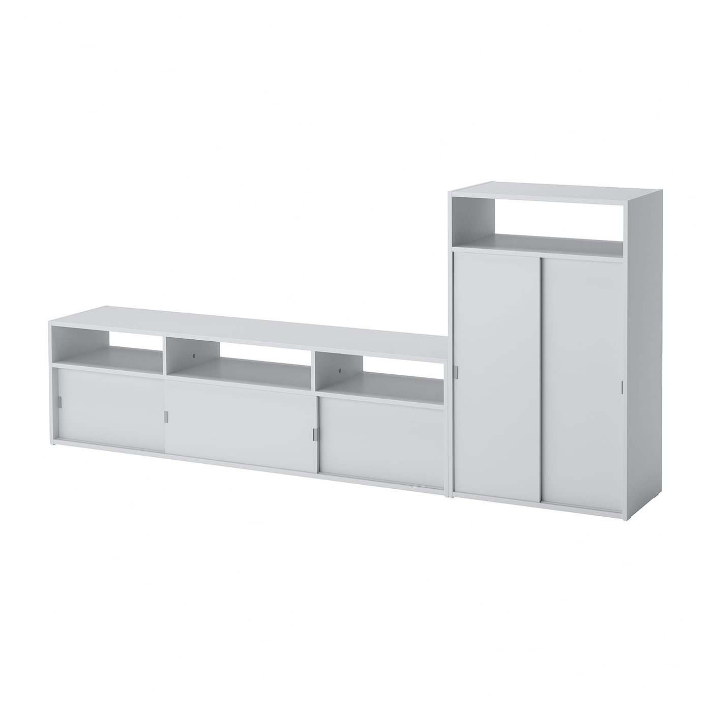IKEA SPIKSMED szafka pod TV, jasnoszary, 215x32x96 cm