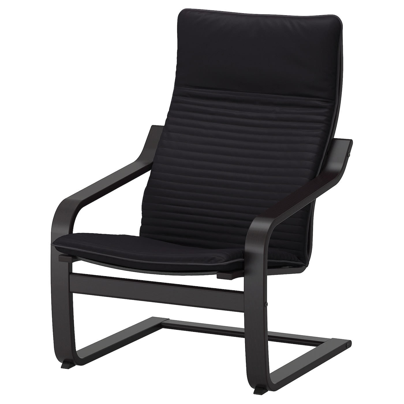 IKEA POÄNG fotel, czarnybrąz/Knisa czarny, Szerokość: 68 cm