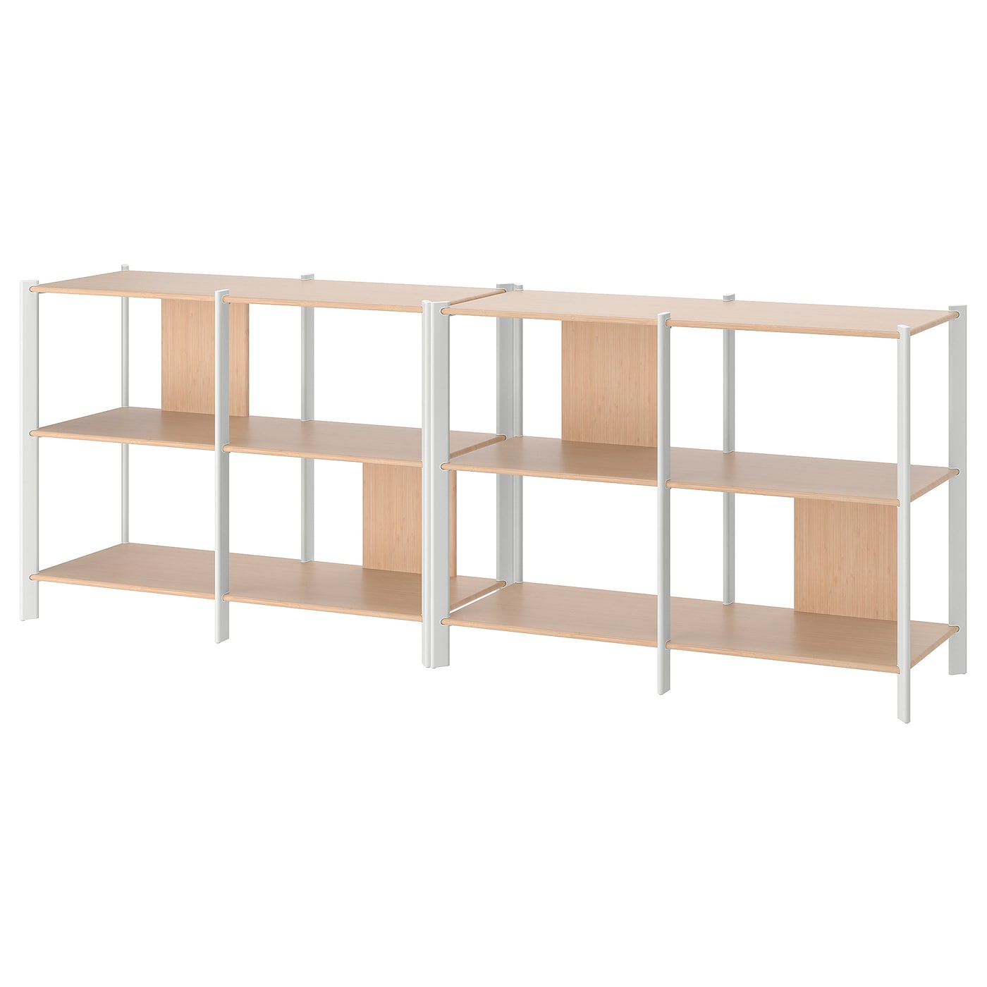 IKEA JÄTTESTA regał, biały/jasny bambus, 240x40x85 cm