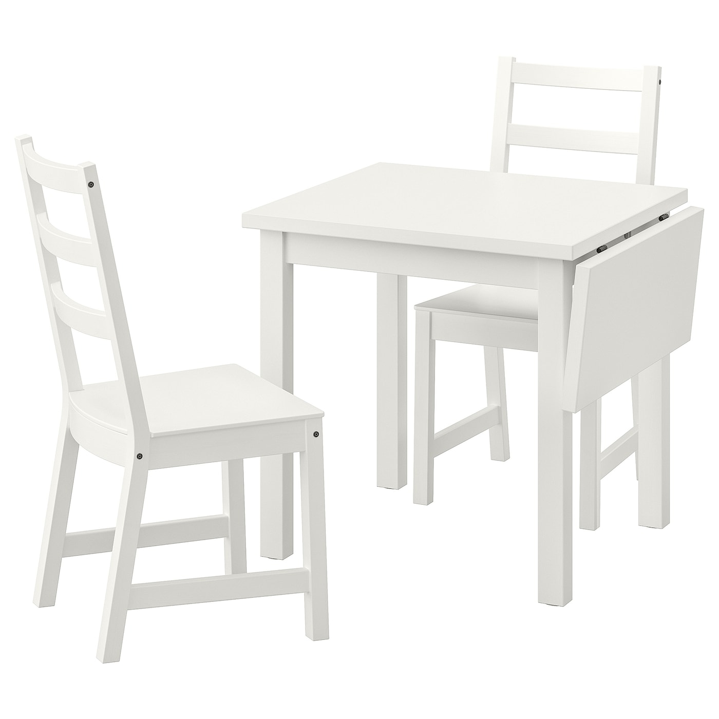 IKEA NORDVIKEN / NORDVIKEN stół i 2 krzesła, biały/biały, 74/104x74 cm