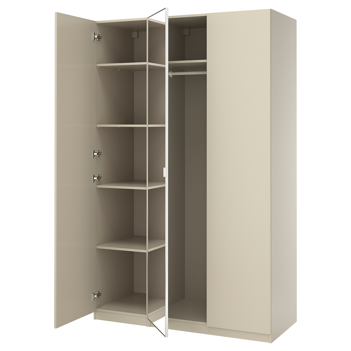 IKEA PAX / FORSAND/ÅHEIM kombinacja szafy, szarobeżowy/lustro, 150x60x236 cm