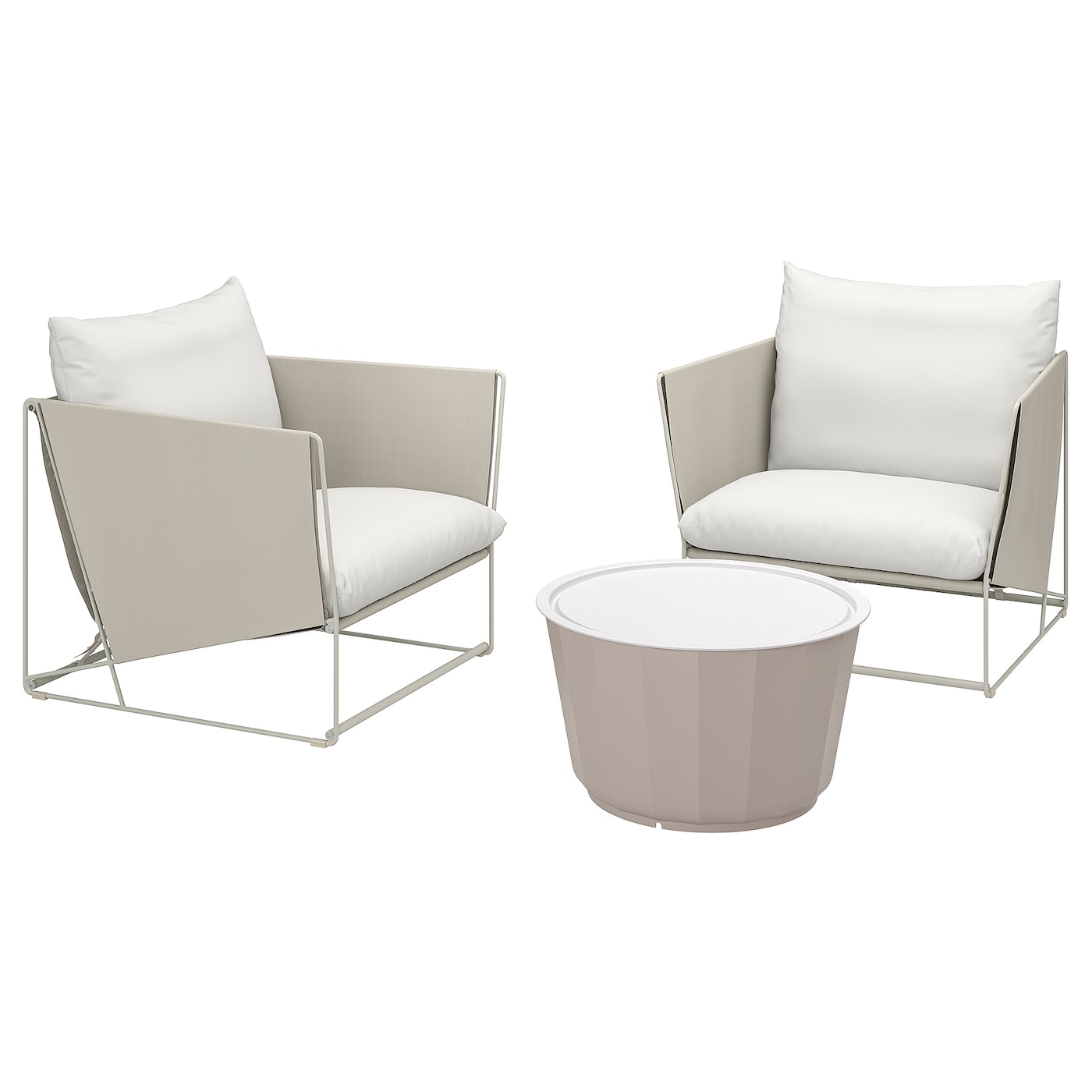 IKEA HAVSTEN / LÅGASKÄR komplet mebli ogr, 2 szt, beżowy/beżowy, Szerokość: 98 cm