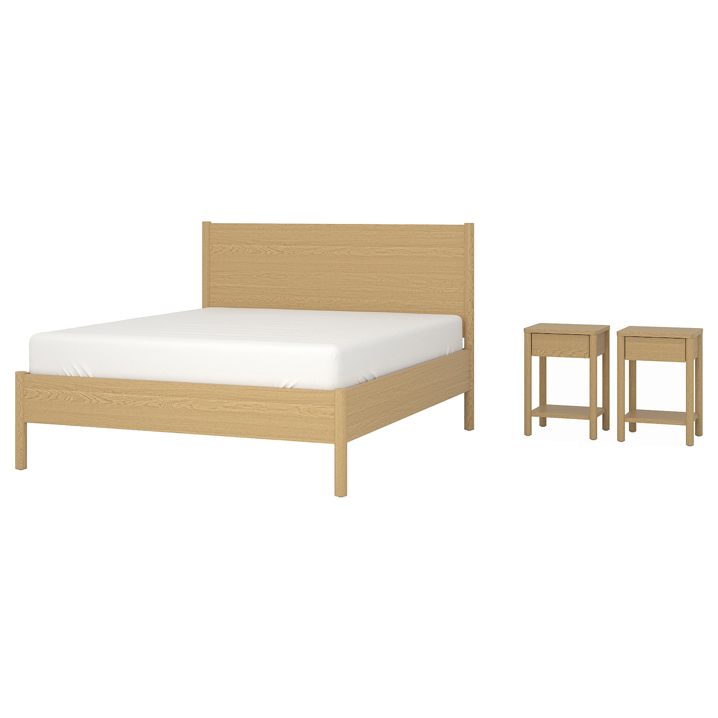 IKEA TONSTAD zestaw mebli do sypialni 3 szt, okl dęb, 160x200 cm