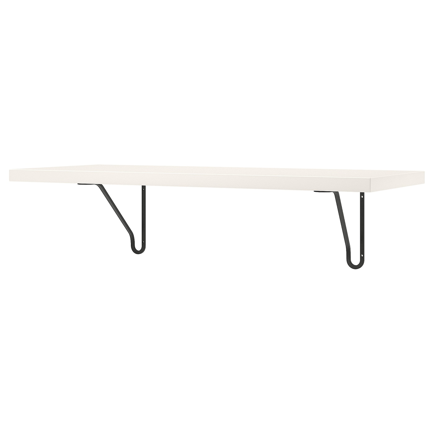 IKEA BERGSHULT / FÖRLÄGGARE półka ścienna, czarny/biały, 80x30 cm