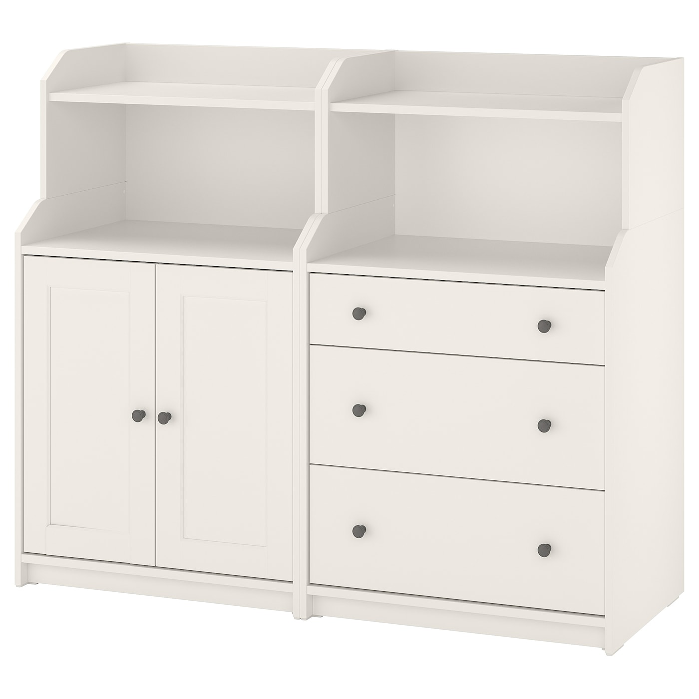 IKEA HAUGA regał, biały, 139x46x116 cm