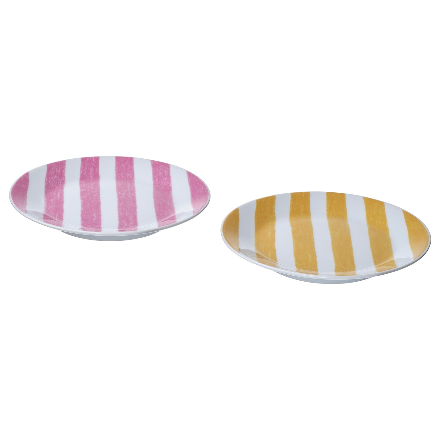 IKEA KLIPPAKLEJA talerzyk, wzór/żółty różowy, 15 cm