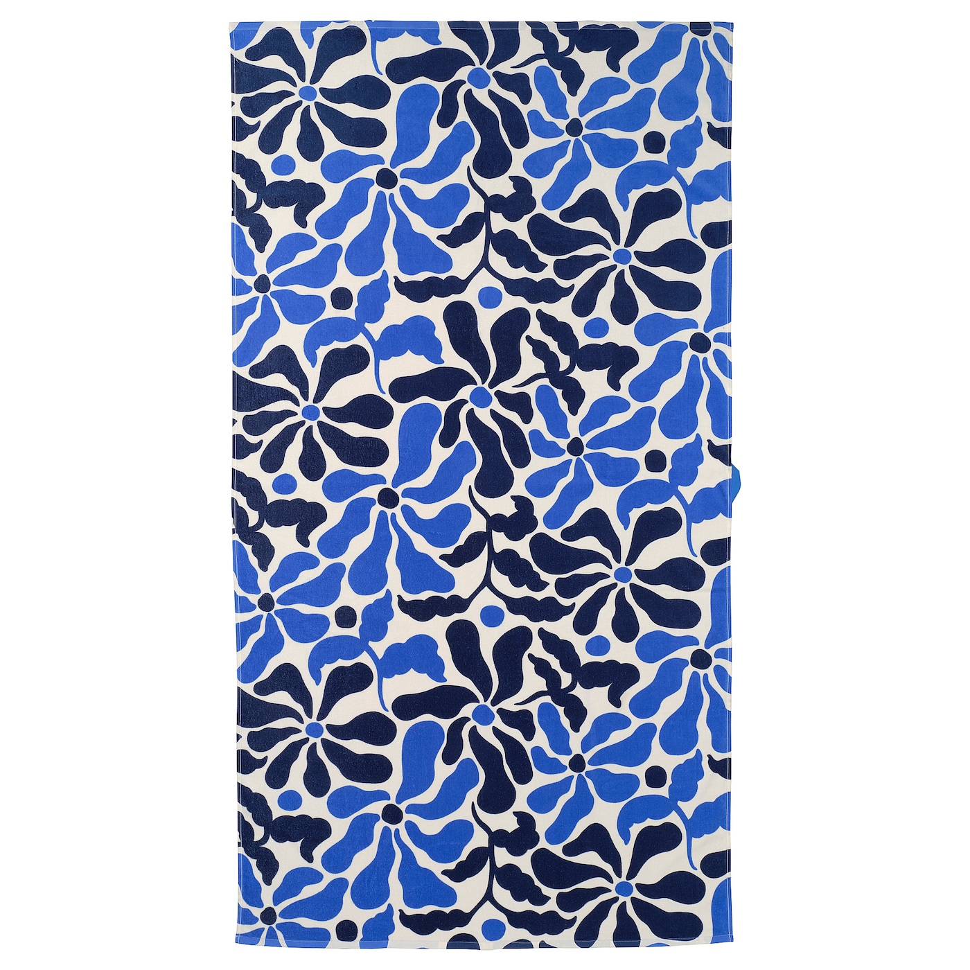 IKEA GULYXNE ręcznik plażowy, niebieski/wzór kwiatowy, 100x180 cm