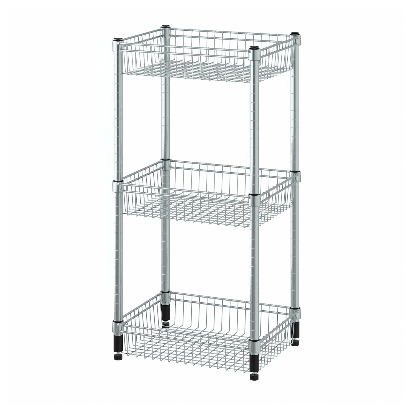IKEA OMAR regał z 3 koszami, galwanizowano, 46x36x94 cm