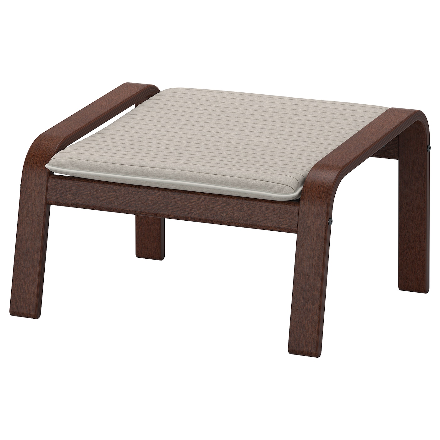 IKEA POÄNG podnóżek, brązowy/Knisa jasnobeżowy, Szerokość: 68 cm