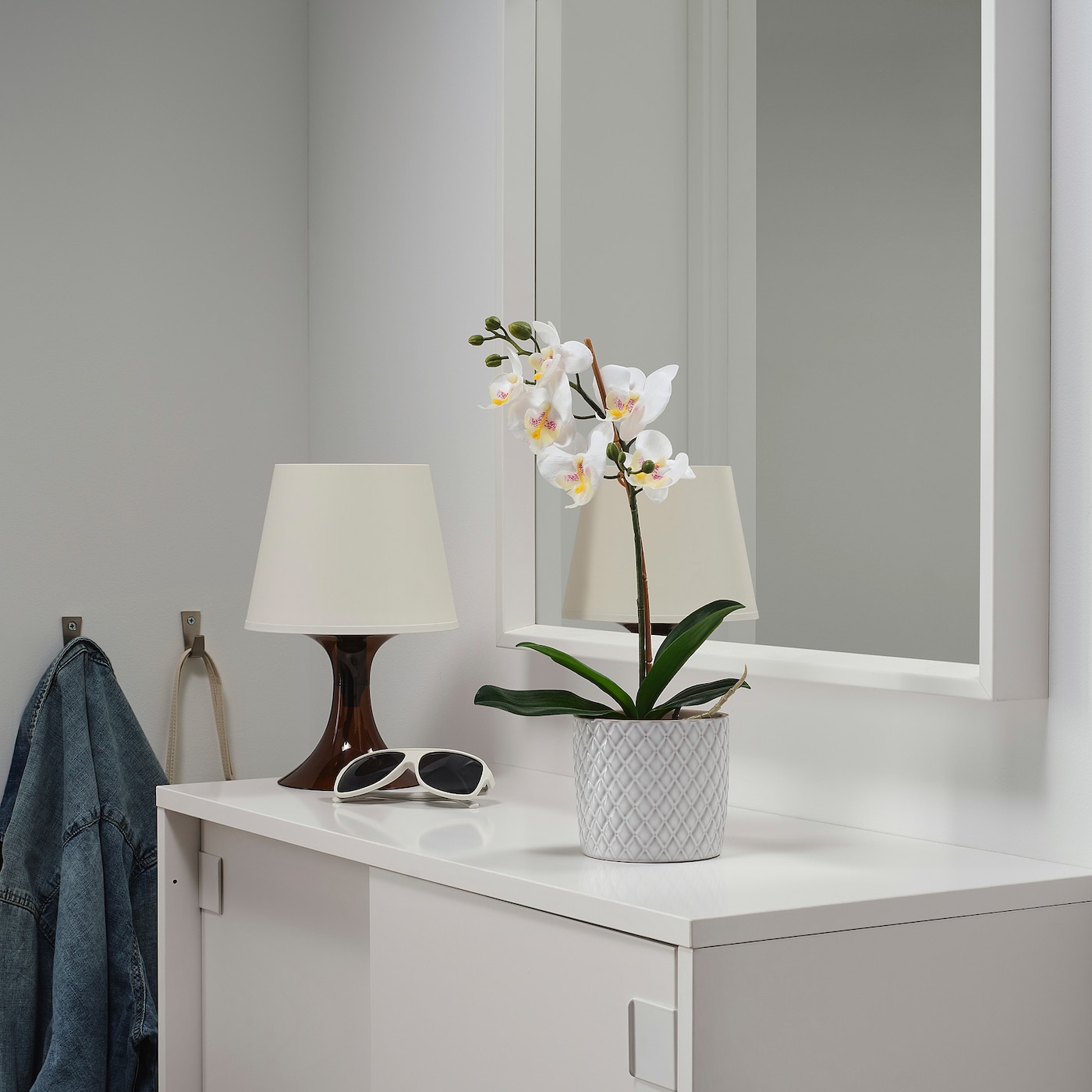 IKEA FEJKA sztuczna roślina doniczkowa, Orchidea biały, 9 cm