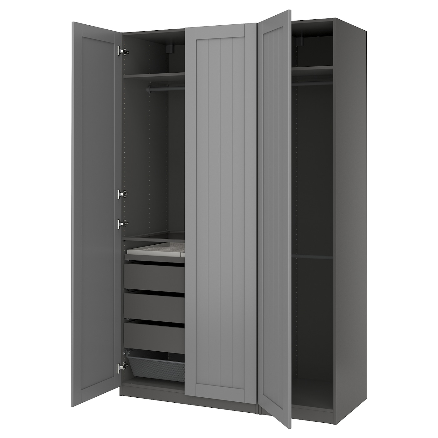 IKEA PAX / GULLABERG kombinacja szafy, ciemnoszary/szary, 150x60x236 cm