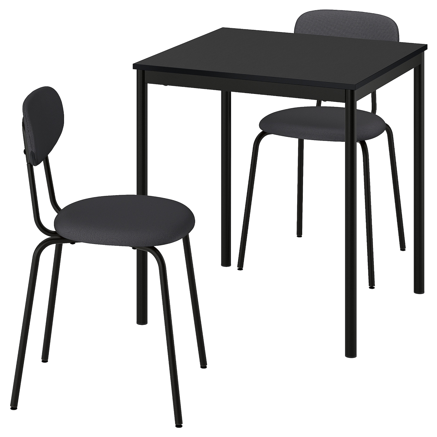 IKEA SANDSBERG / ÖSTANÖ stół i 2 krzesła, czarny czarny/Remmarn ciemnoszary, 67 cm