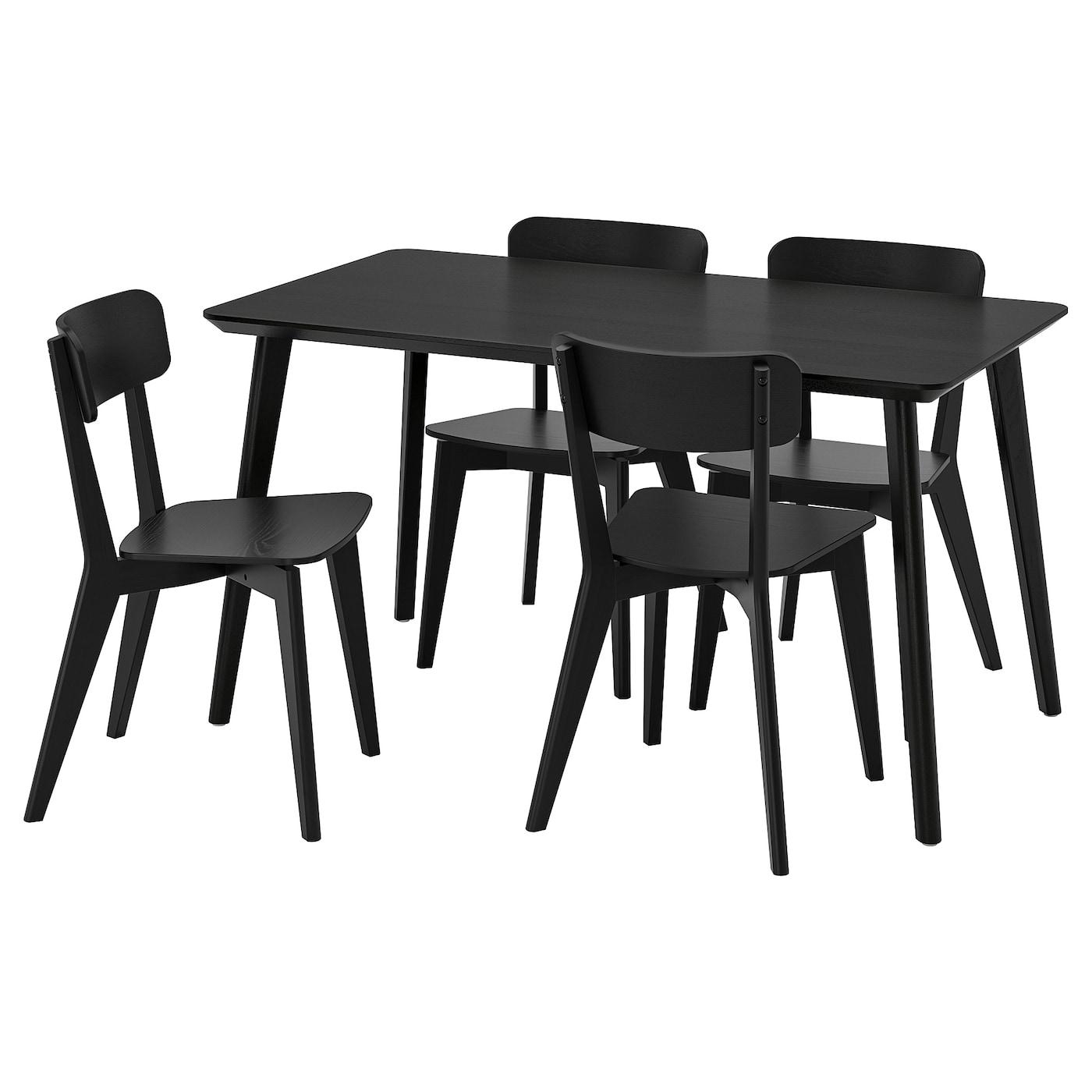 IKEA LISABO / LISABO stół i 4 krzesła, czarny/czarny, 140x78 cm