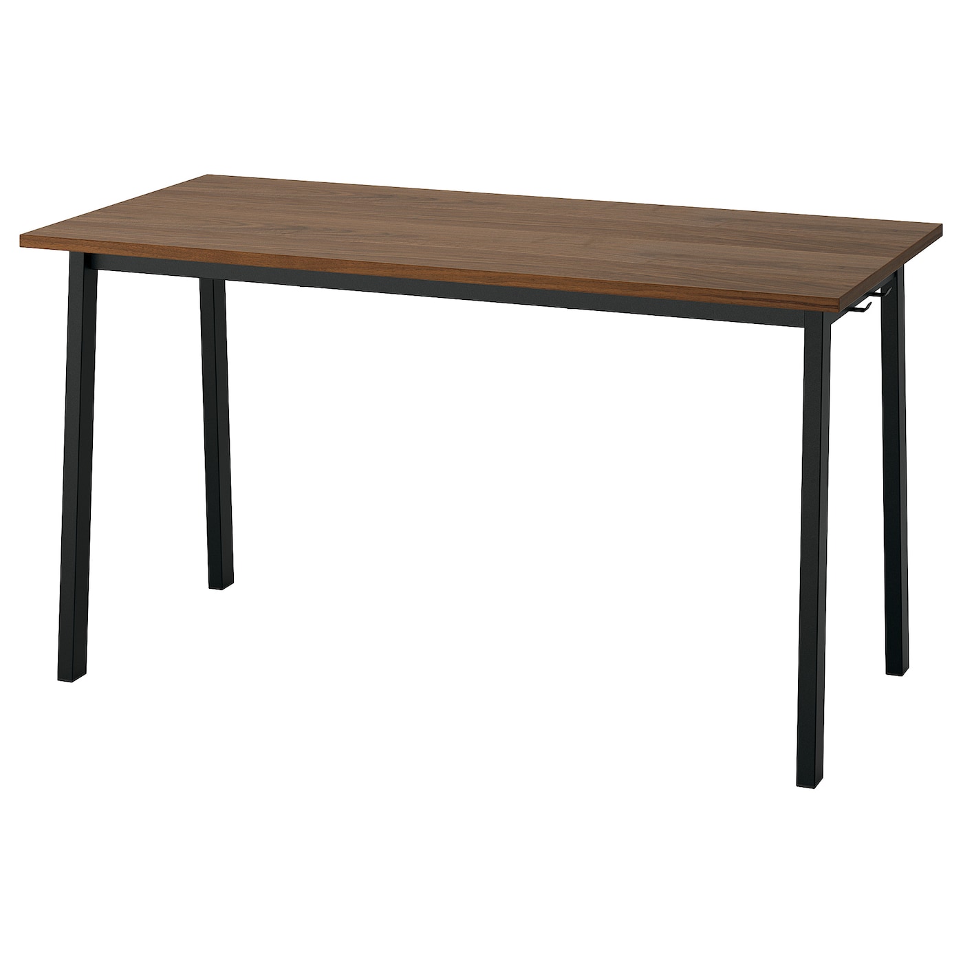 IKEA MITTZON stół konferencyjny, okleina orzechowa/czarny, 140x68x75 cm