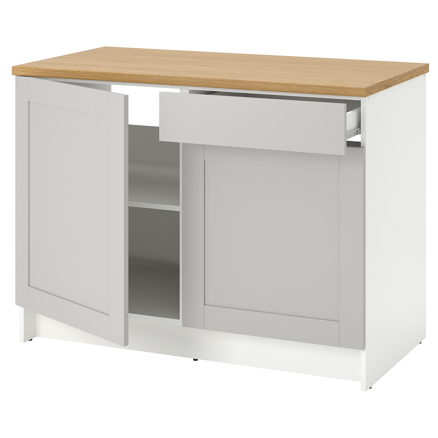 IKEA KNOXHULT szafka stojąca, drzwi+szuflada, szary, 120 cm