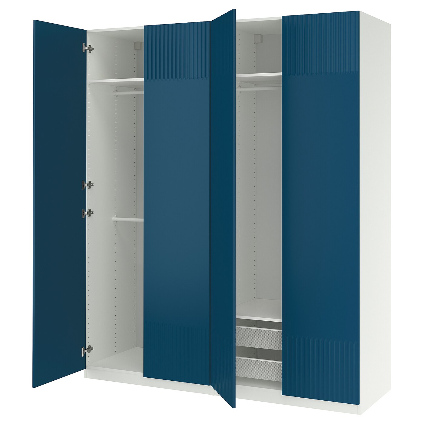 IKEA PAX / FYRUDDEN kombinacja szafy, biały/niebieski, 200x60x236 cm