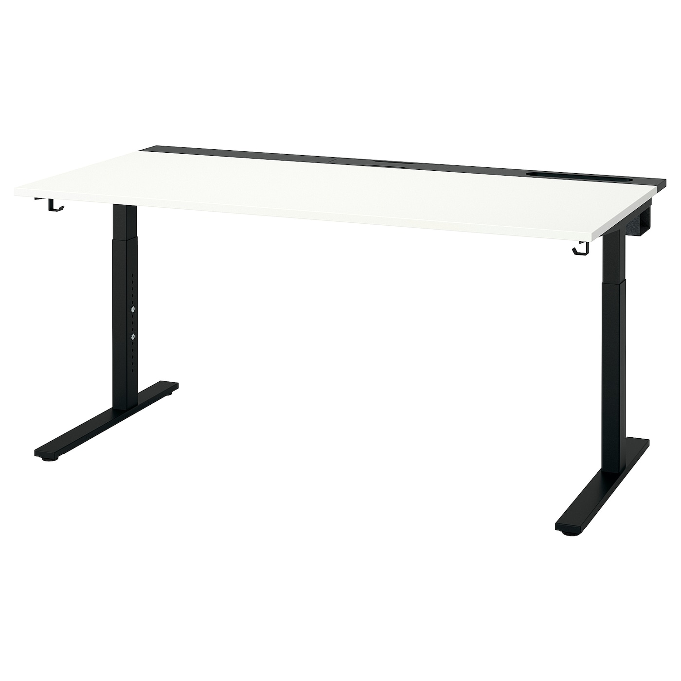 IKEA MITTZON biurko, biały/czarny, 160x80 cm