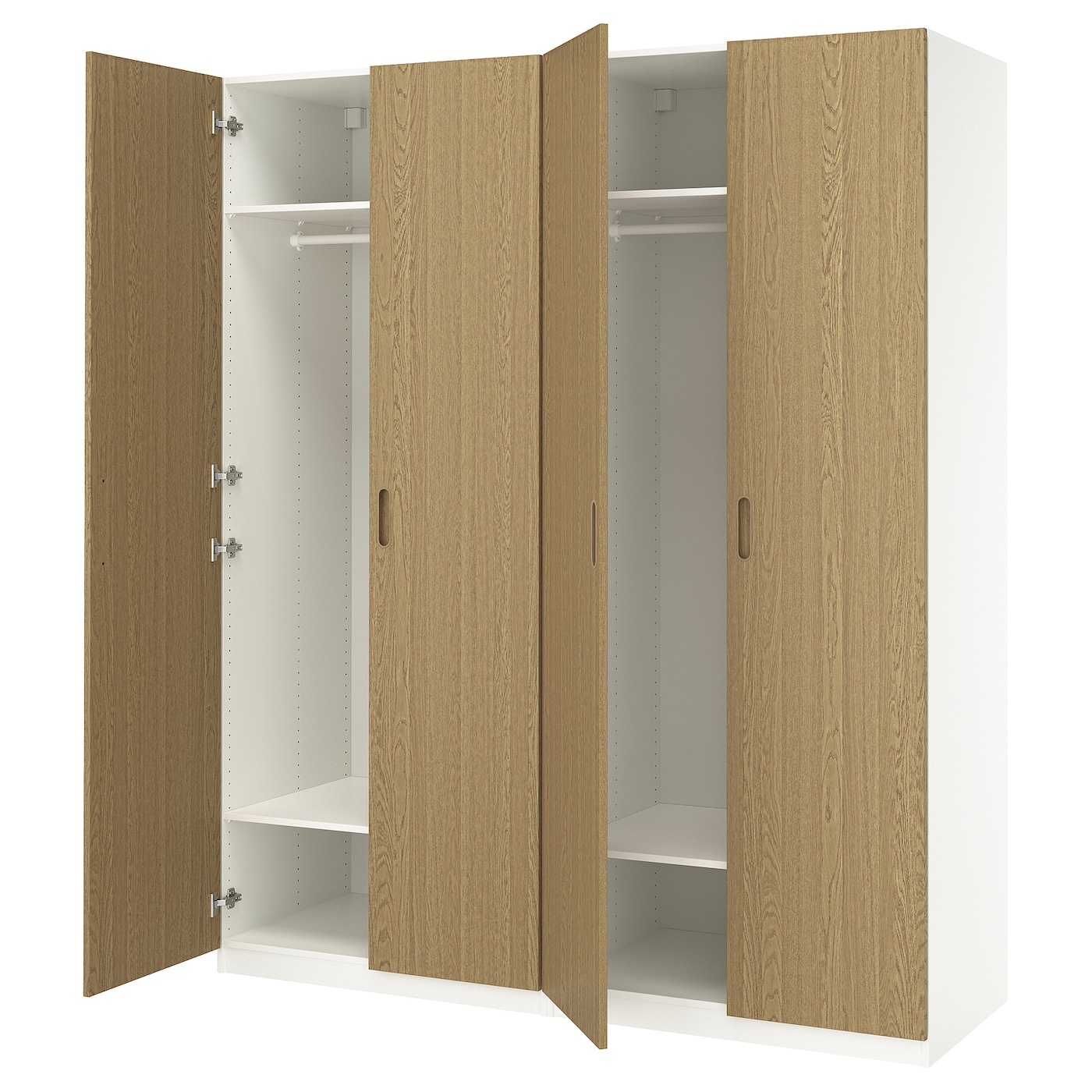 IKEA PAX / TONSTAD kombinacja szafy, biały/okl dęb, 200x60x236 cm