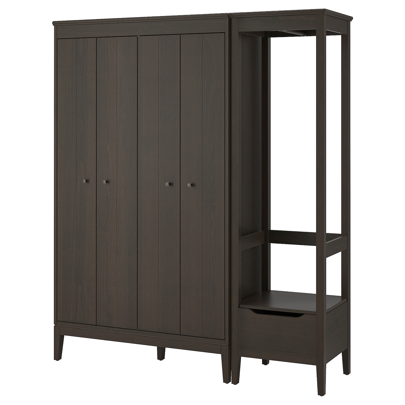 IKEA IDANÄS kombinacja szafy, ciemnobrązowy, 180x59x211 cm