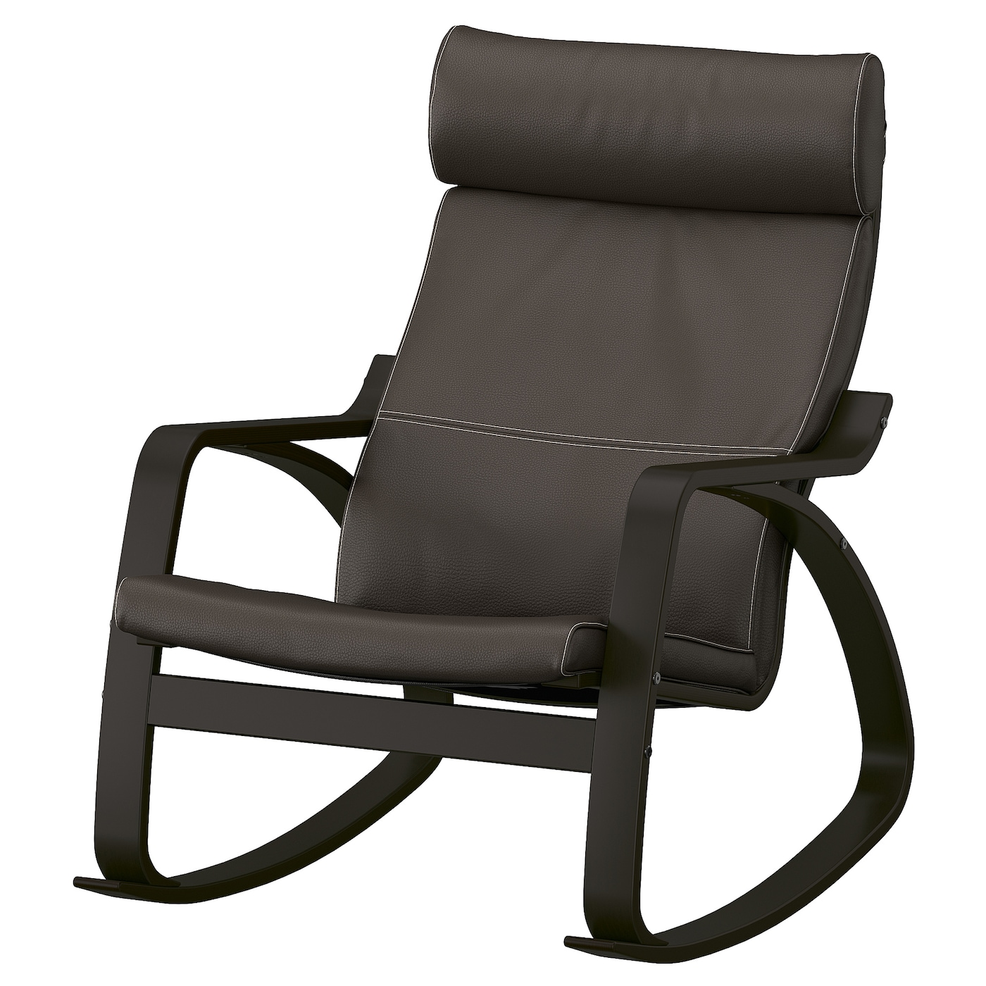 IKEA POÄNG krzesło bujane, czarnybrąz/Glose ciemnobrązowy, Szerokość: 68 cm