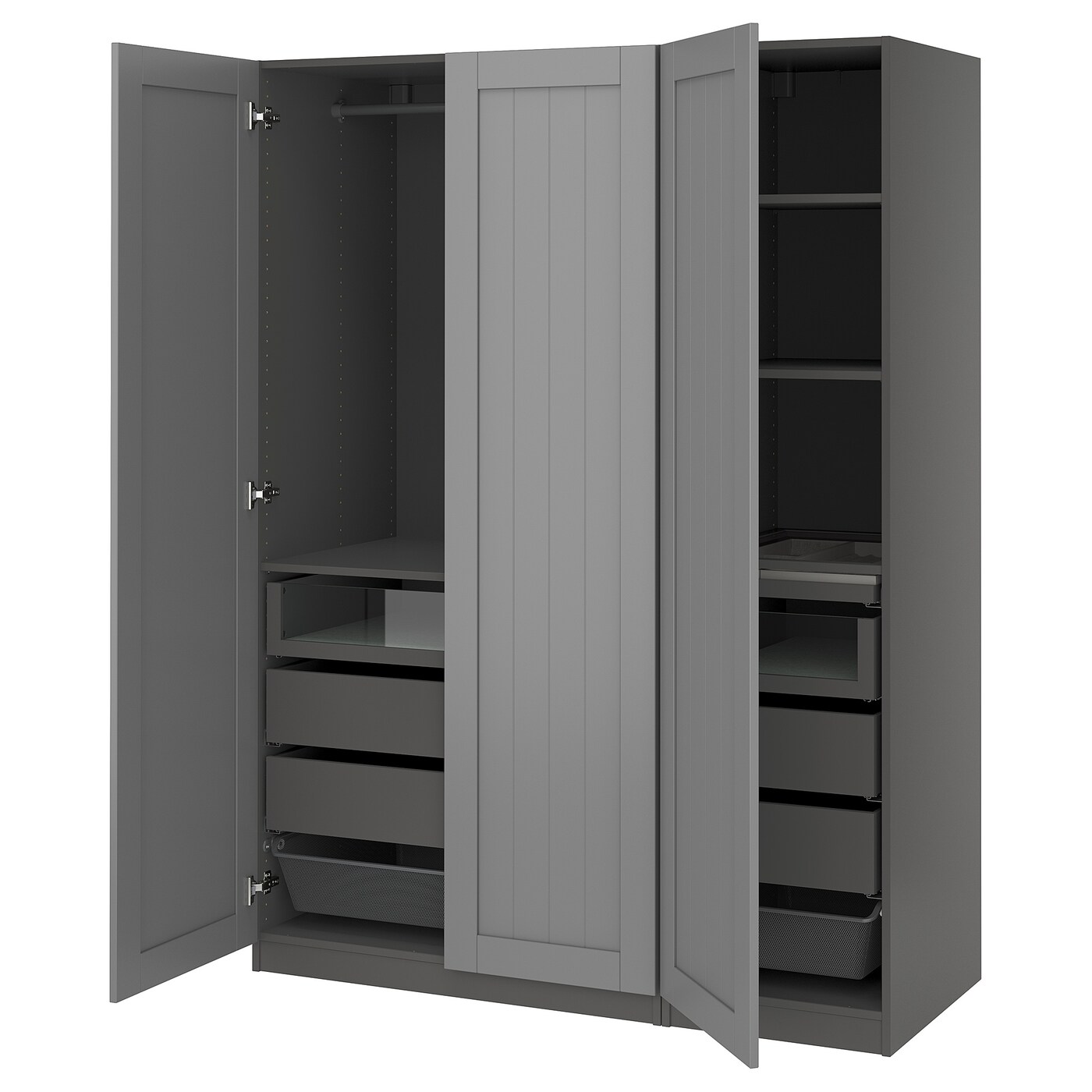 IKEA PAX / GULLABERG kombinacja szafy, ciemnoszary/szary, 150x60x201 cm