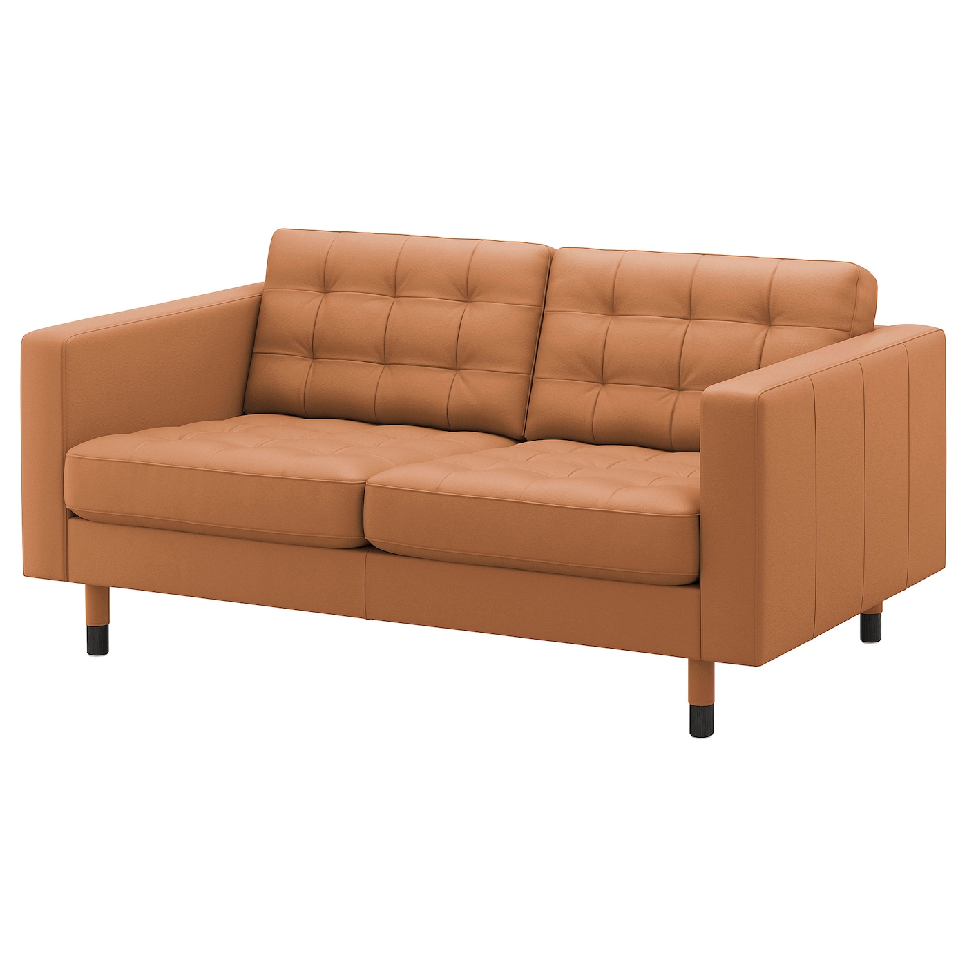 IKEA LANDSKRONA sofa 2-osobowa, Grann/Bomstad złoto-brązowy/drewno/czarny, Szerokość: 164 cm