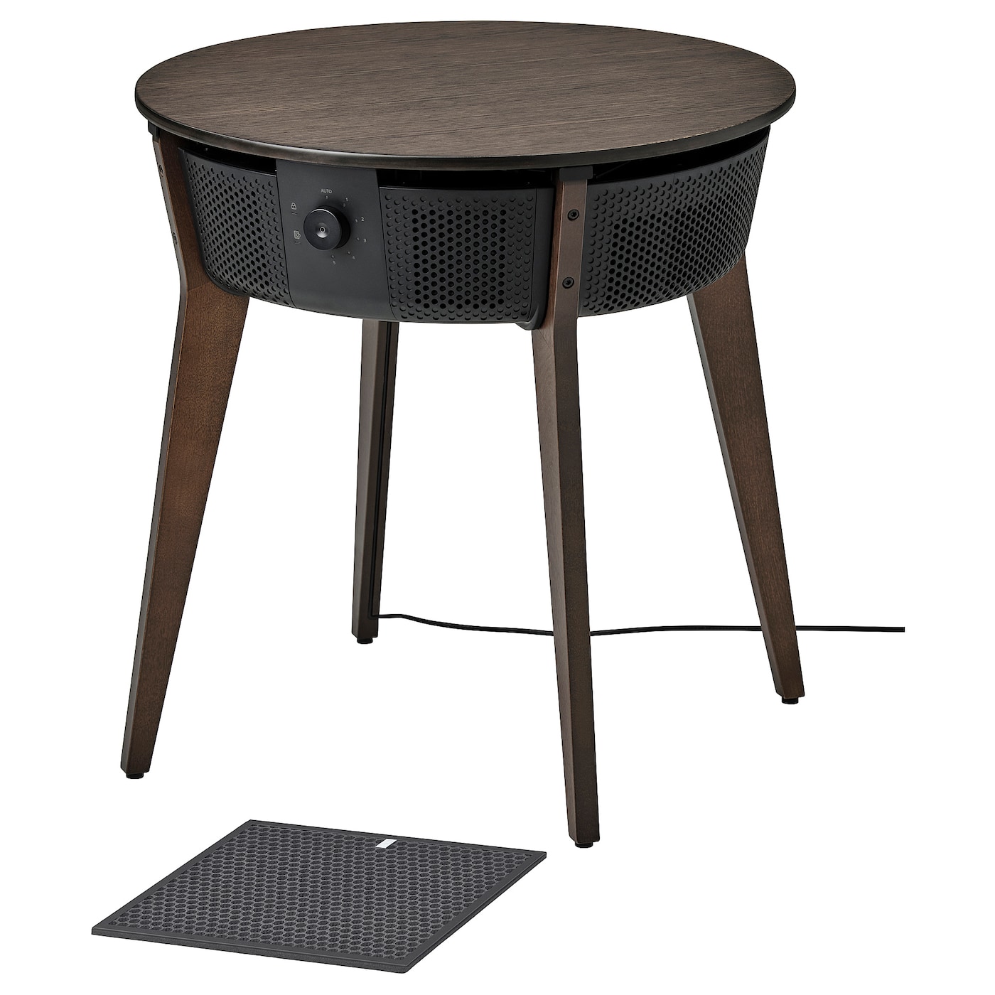 IKEA STARKVIND stół z oczyszczaczem powietrza, dodatkowy filtr węglowy bejcowana okleina dębowa/ciemnobrązowy