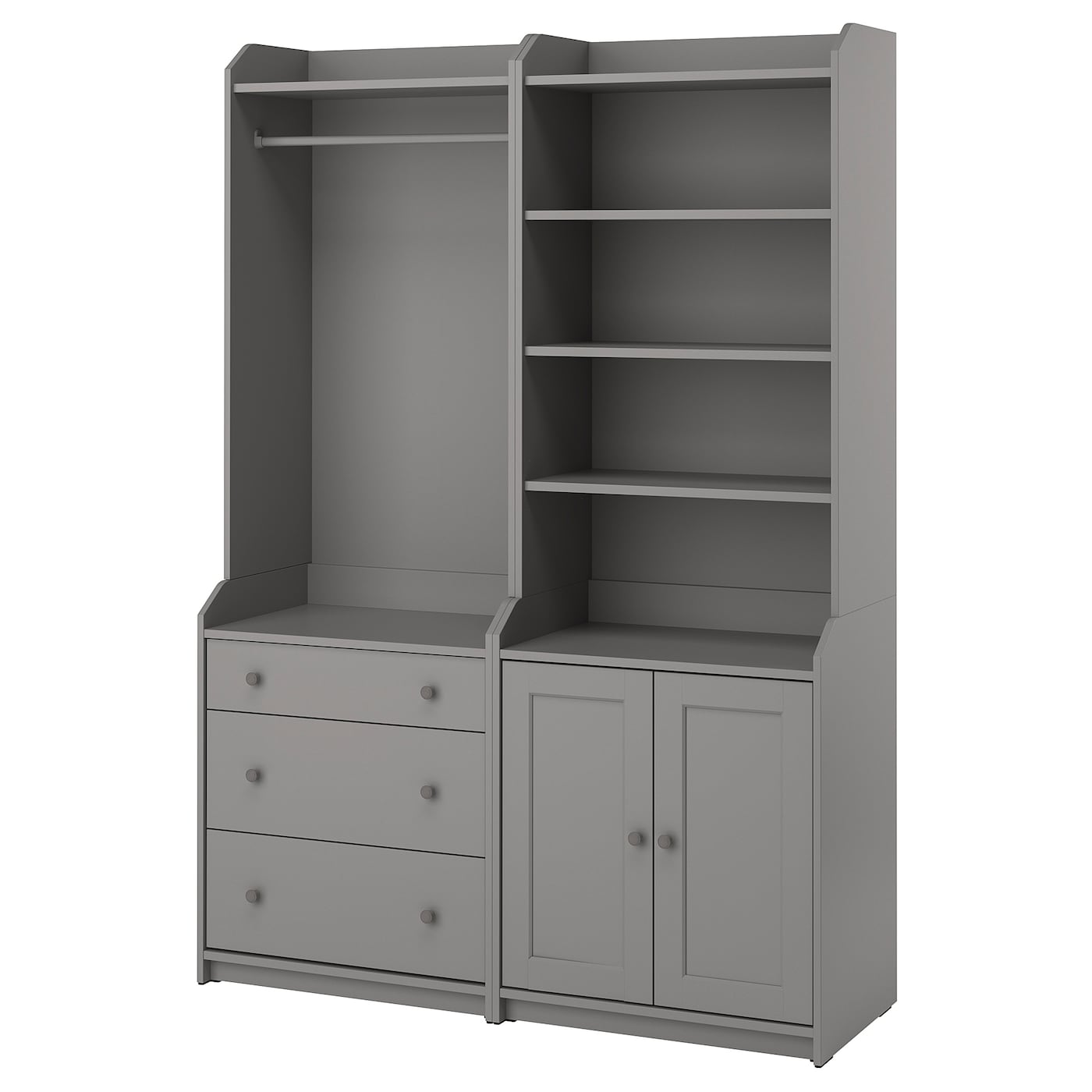 IKEA HAUGA regał, szary, 139x46x199 cm