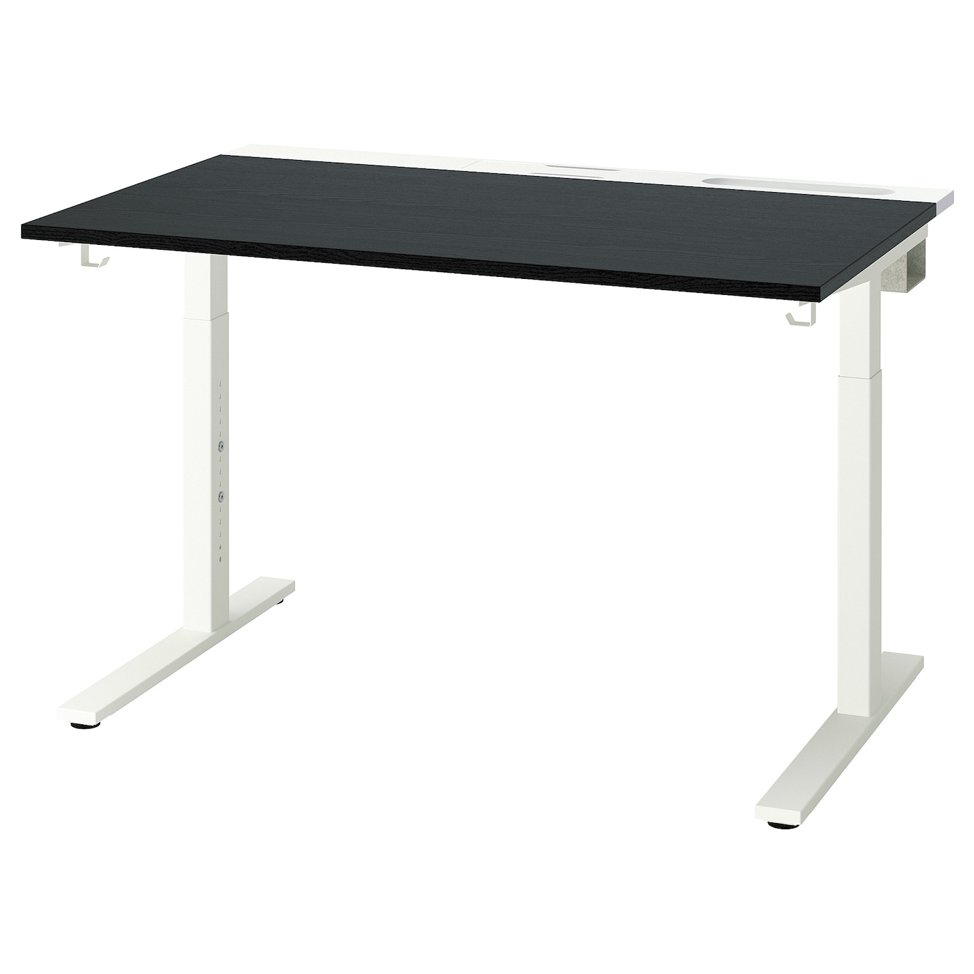 IKEA MITTZON biurko, bejcowane na czarno okleina jesionowa/biały, 120x80 cm