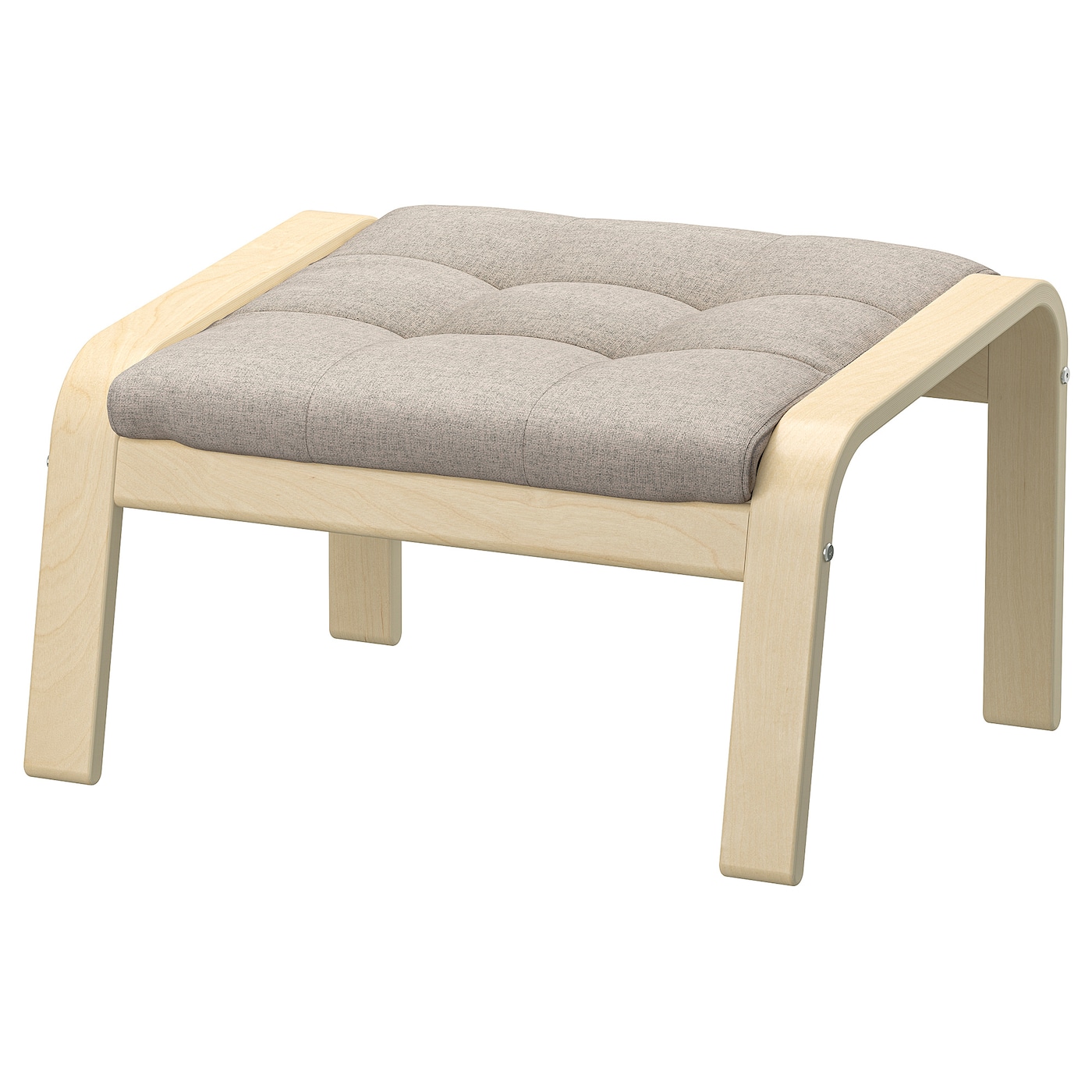 IKEA POÄNG podnóżek, okl brzoz/Gunnared beżowy, Szerokość: 68 cm