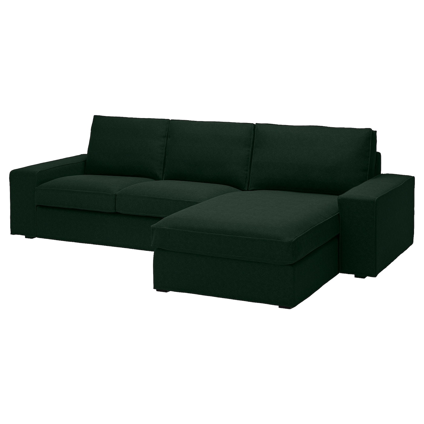 IKEA KIVIK sofa 3-osobowa z szezlongiem, Tallmyra ciemnozielony, Maksymalna szerokość: 280 cm