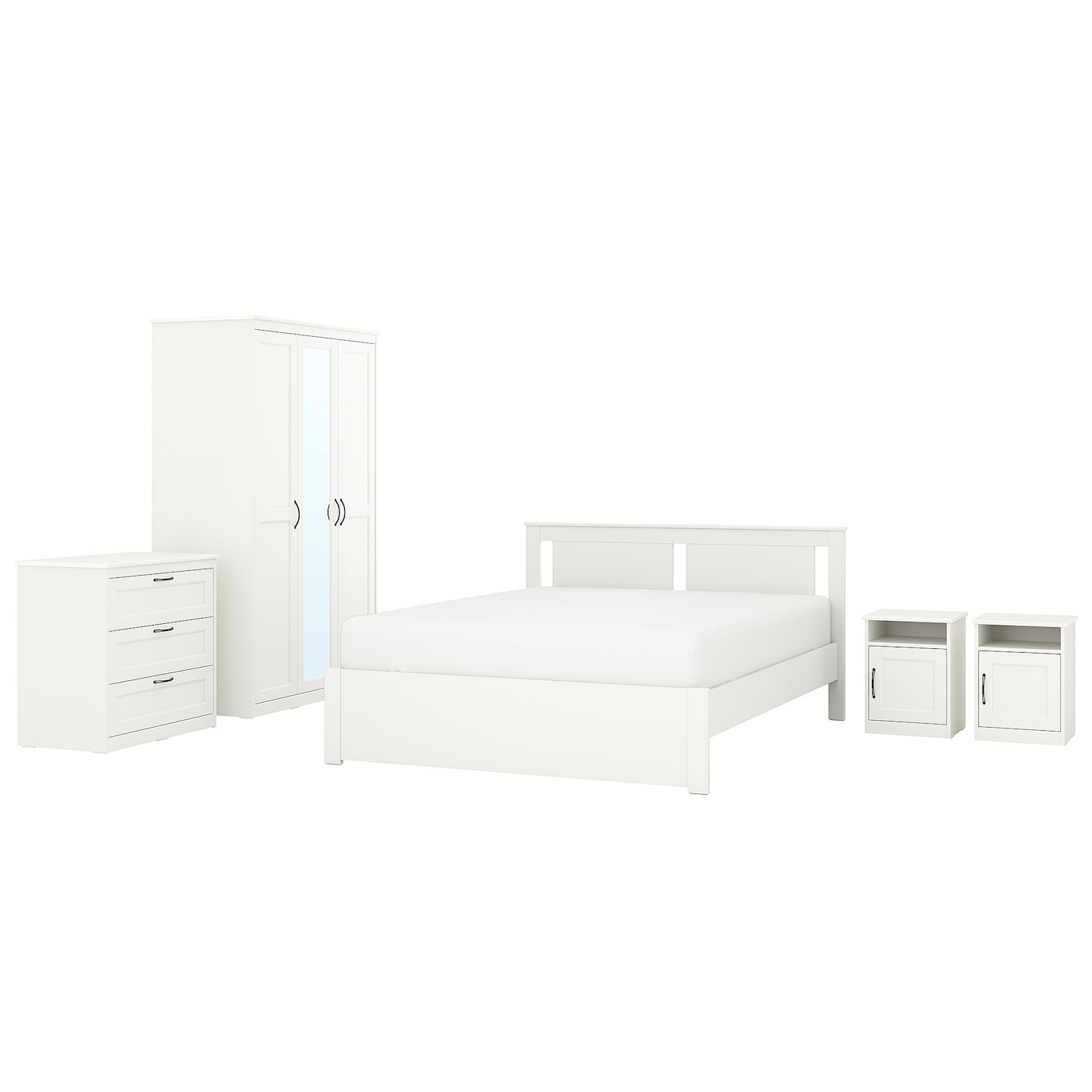 IKEA SONGESAND zestaw mebli do sypialni 5 szt, biały, 160x200 cm