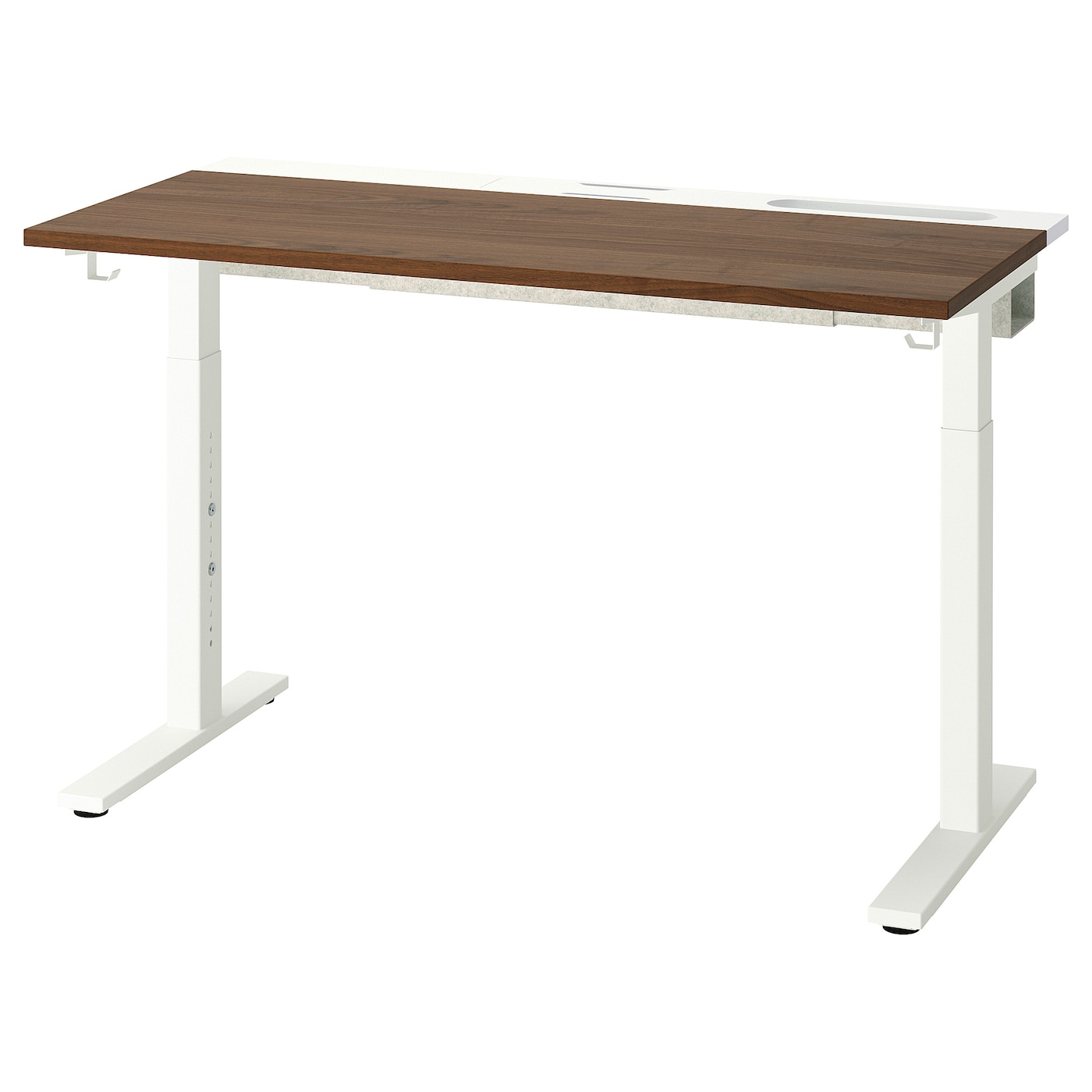 IKEA MITTZON biurko, okleina orzechowa/biały, 120x60 cm