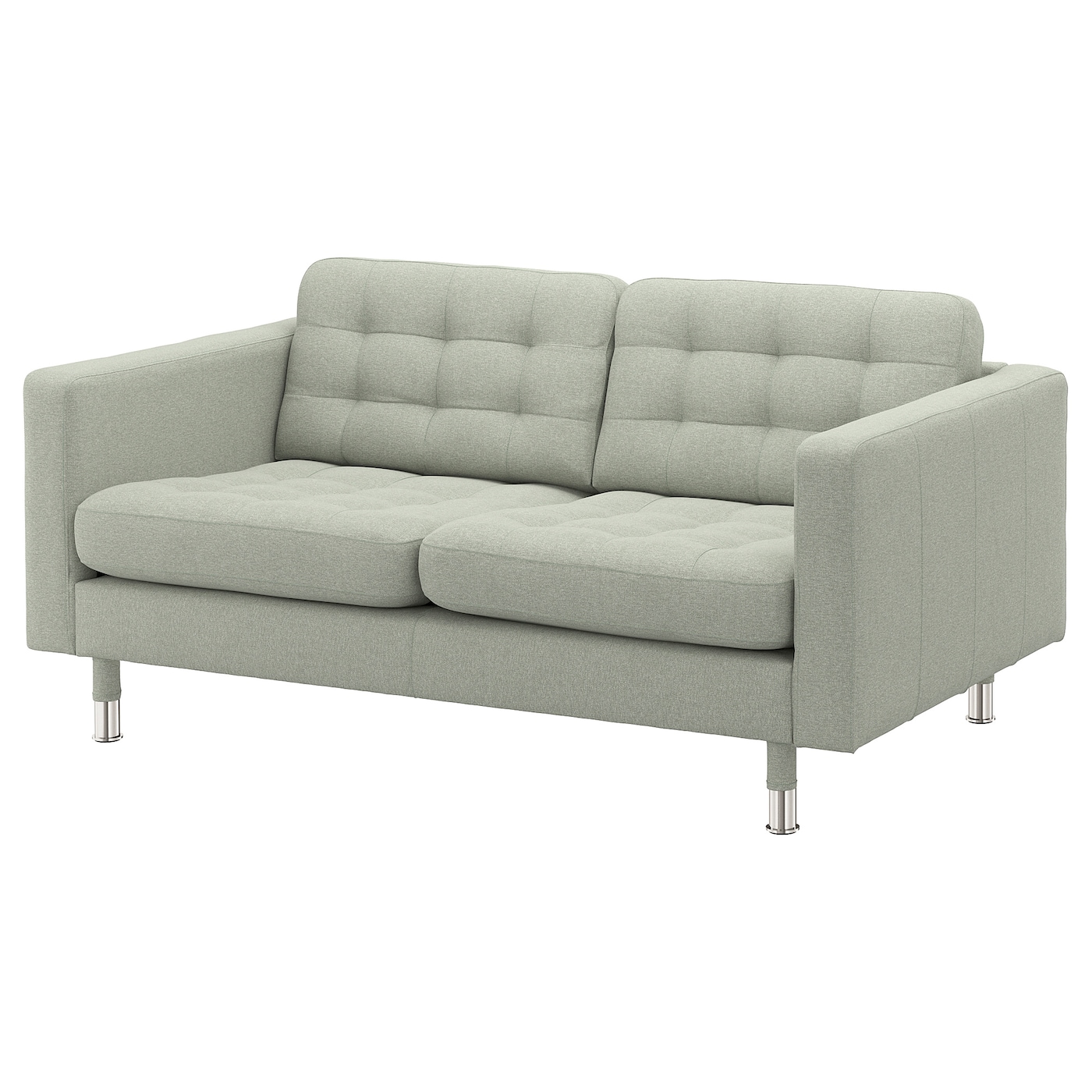 IKEA LANDSKRONA sofa 2-osobowa, Gunnared jasnozielony/metal, Szerokość: 164 cm