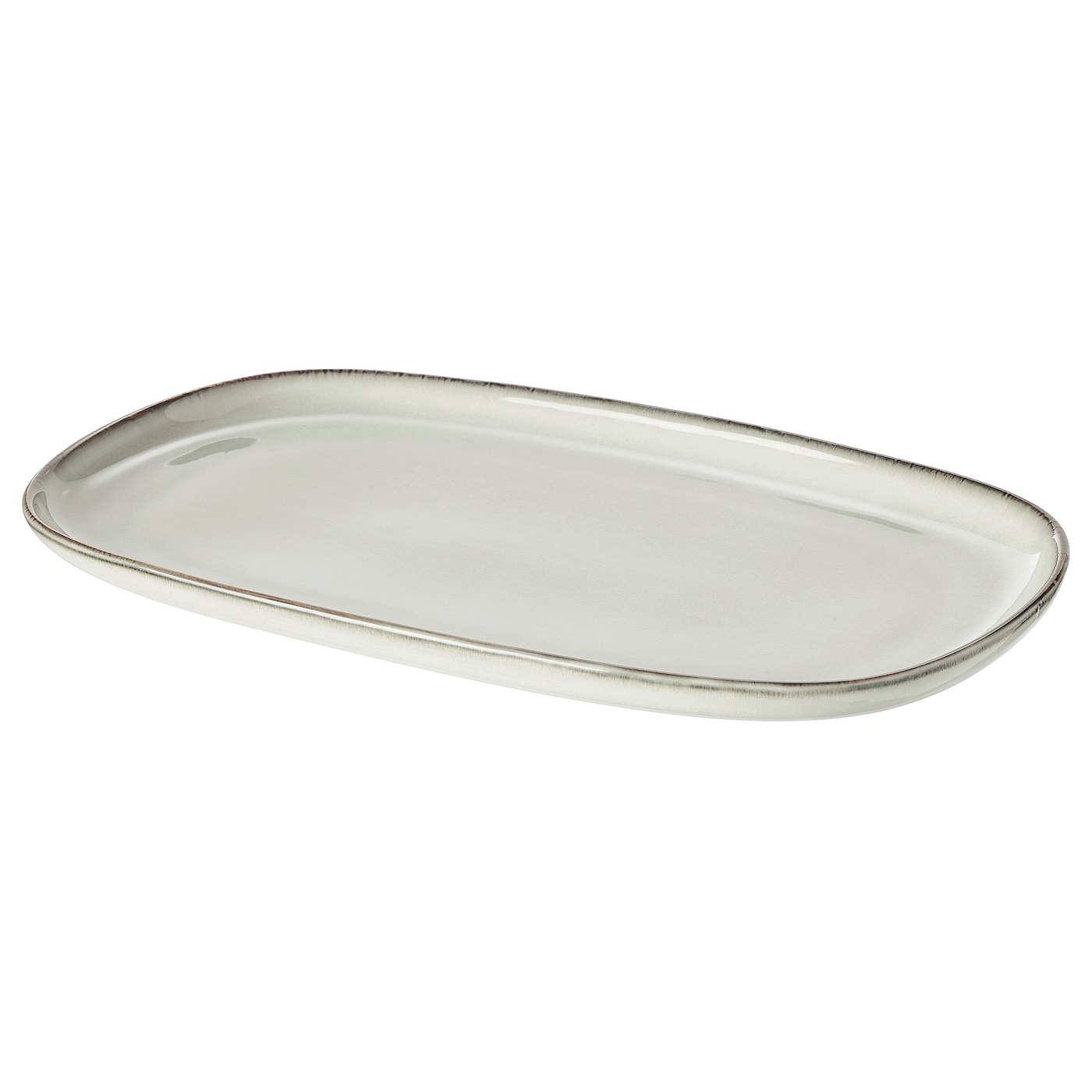 IKEA GLADELIG talerz, szary, 31x19 cm