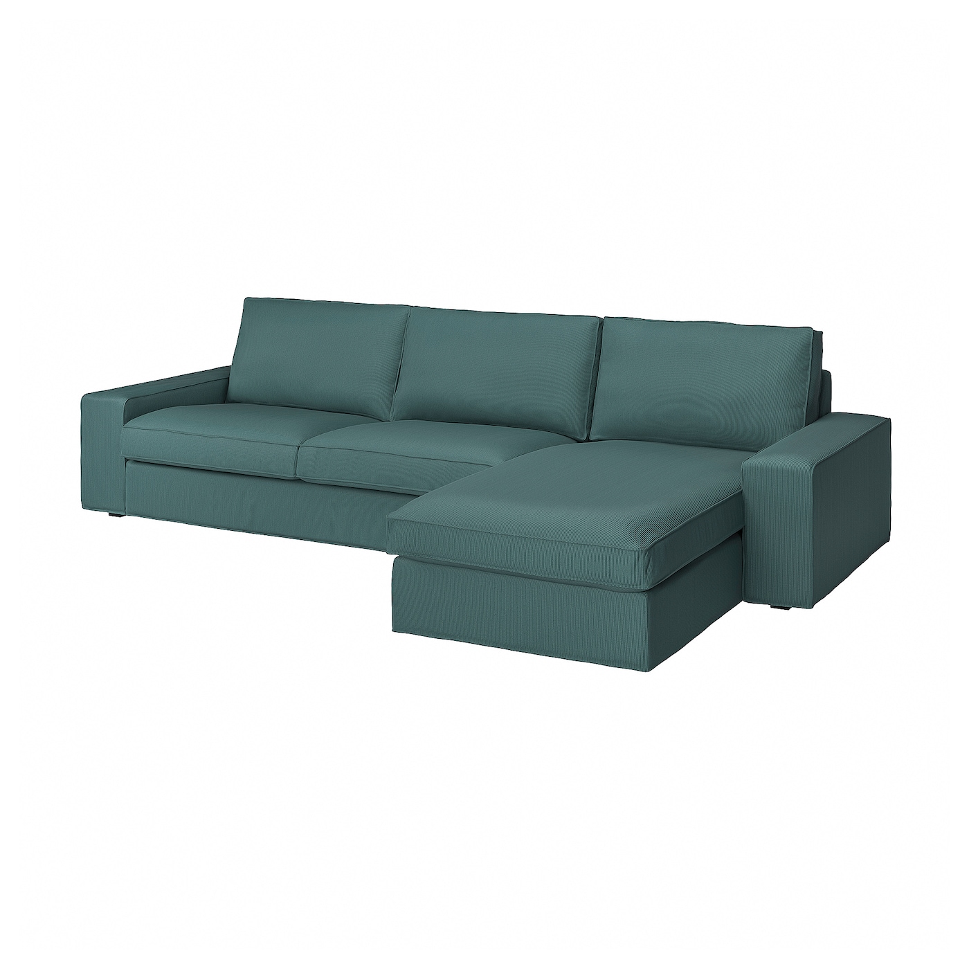 IKEA KIVIK sofa 4-osobowa z szezlongiem, Kelinge szaroturkusowy, Maksymalna szerokość: 318 cm