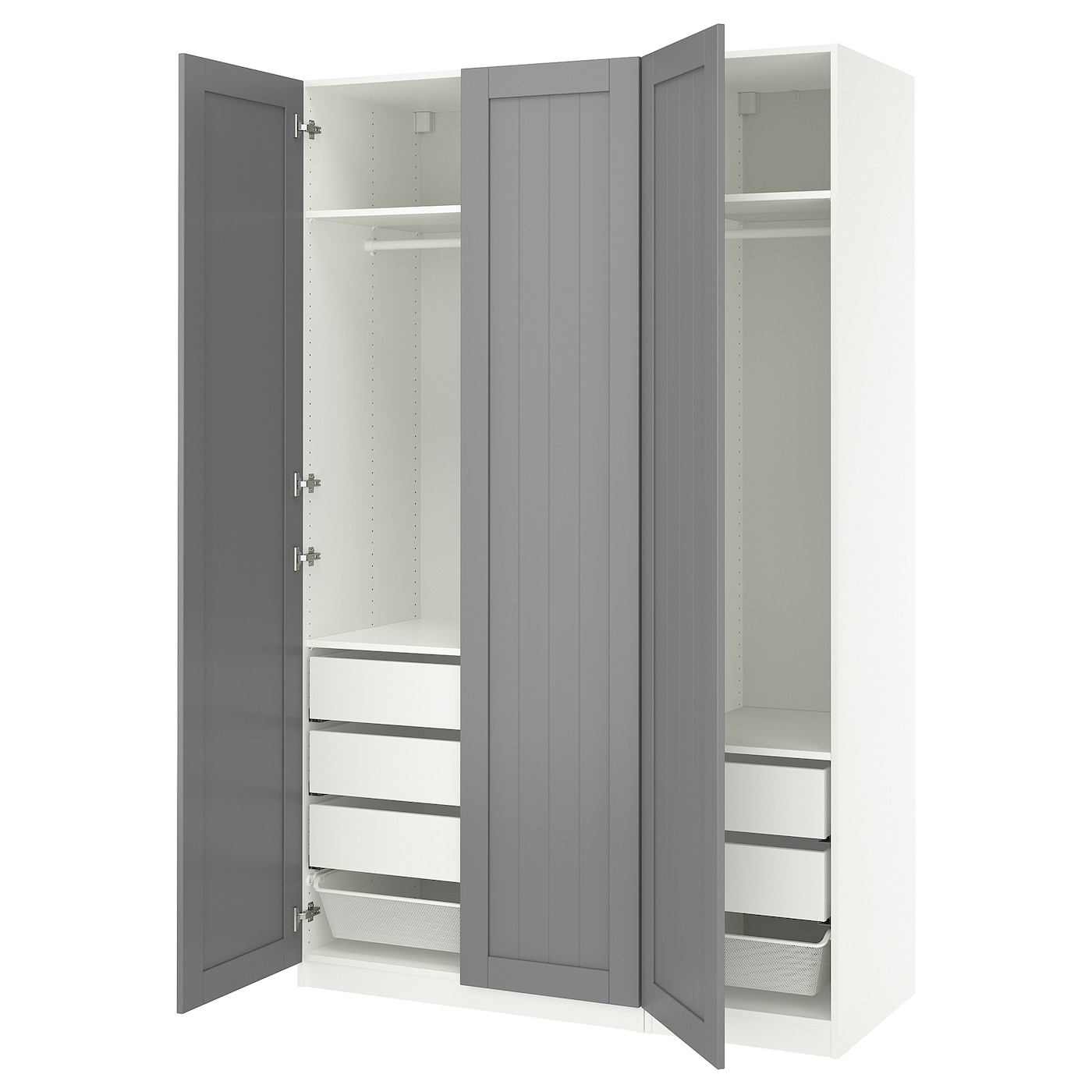 IKEA PAX / GULLABERG kombinacja szafy, biały/szary, 150x60x236 cm