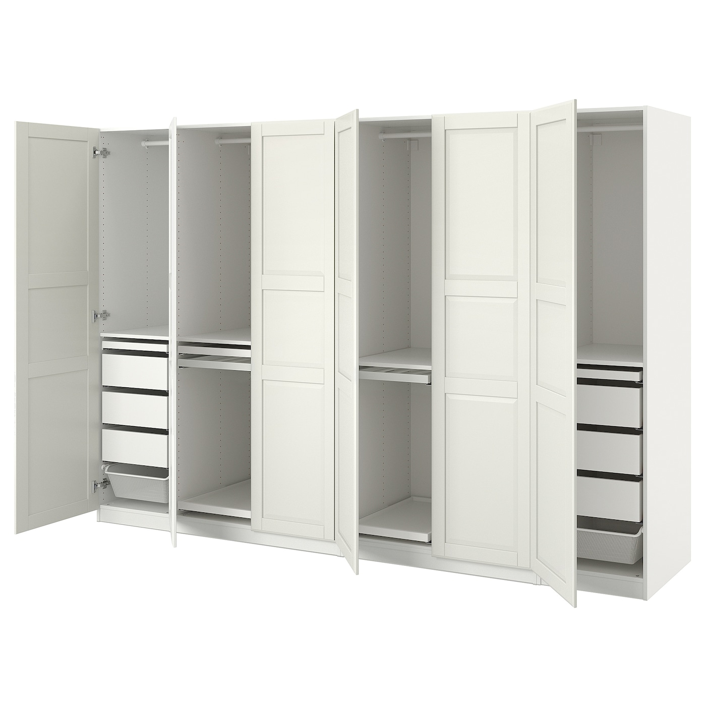 IKEA PAX / TYSSEDAL kombinacja szafy, biały/biały, 300x60x201 cm