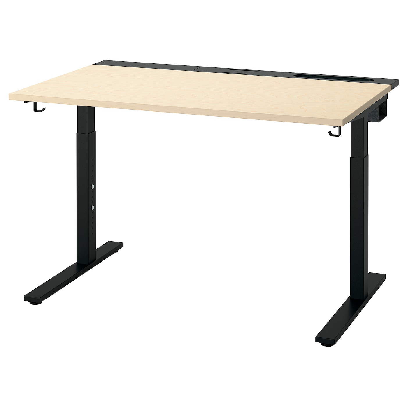 IKEA MITTZON biurko, okl brzoz/czarny, 120x80 cm