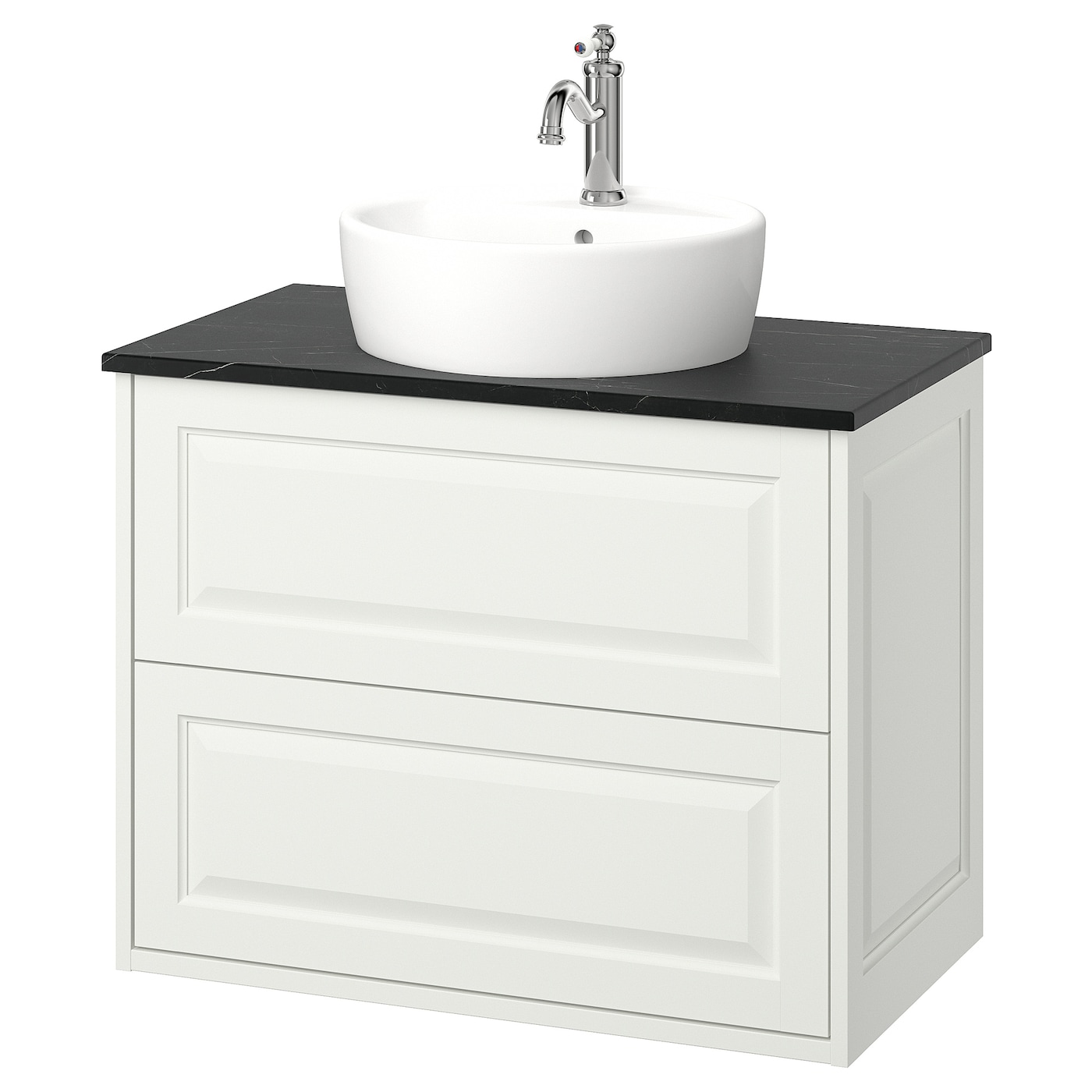 IKEA TÄNNFORSEN / TÖRNVIKEN szaf umyw z szufladami/umyw/bateria, biały, 82x49x79 cm