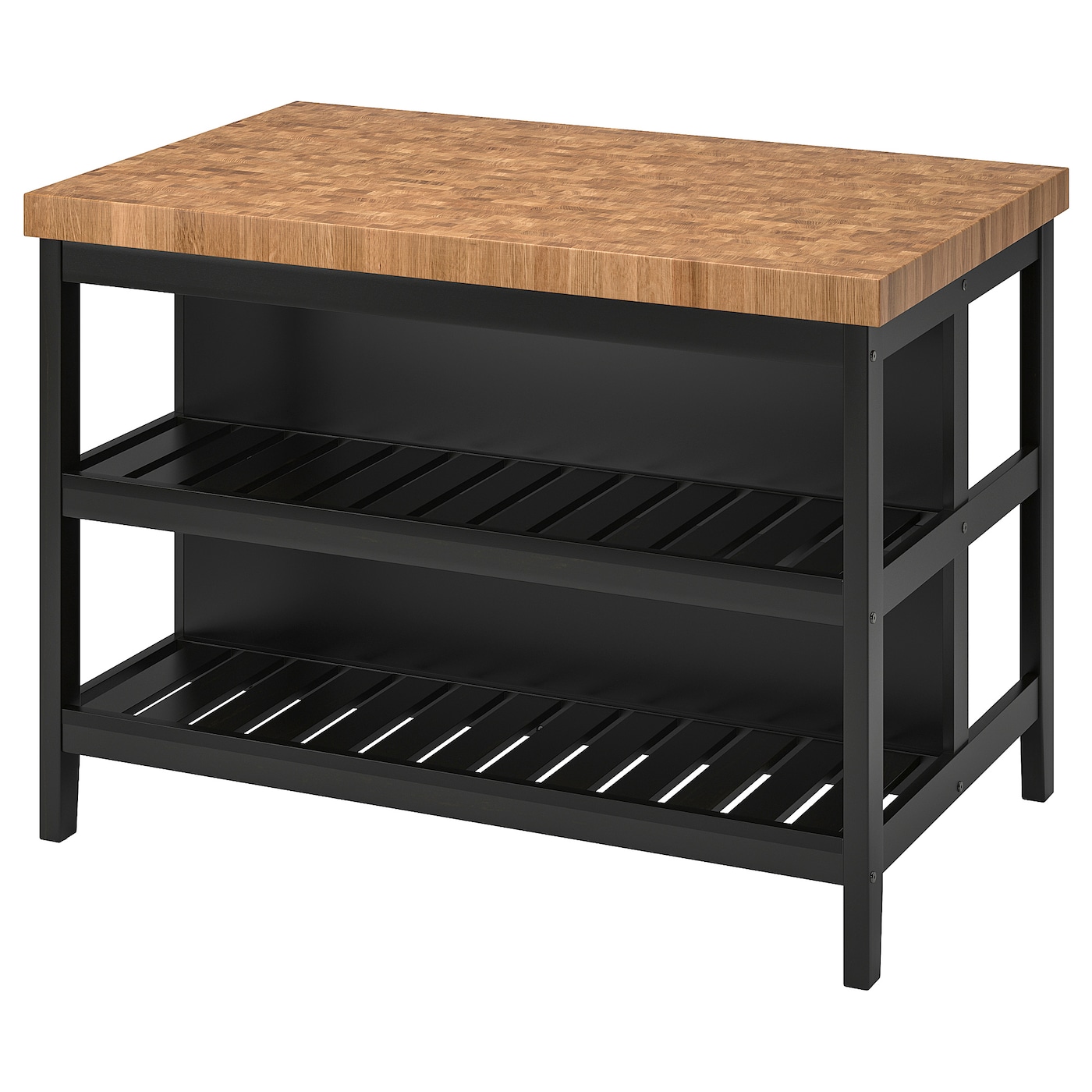IKEA VADHOLMA Wyspa kuchenna, czarny/dąb, 126x79x90 cm