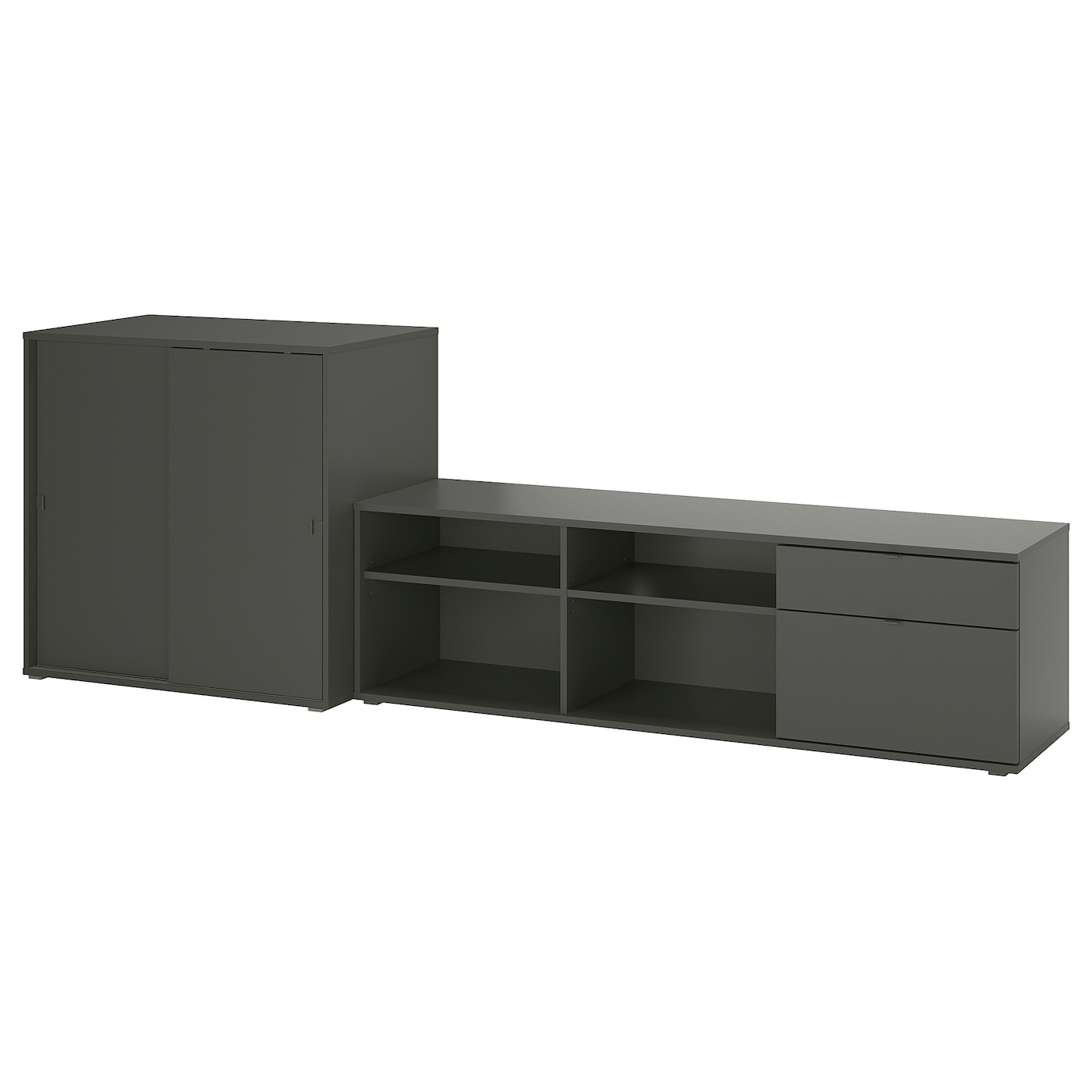 IKEA VIHALS TV/kombinacja regałowa, ciemnoszary, 275x47x90 cm