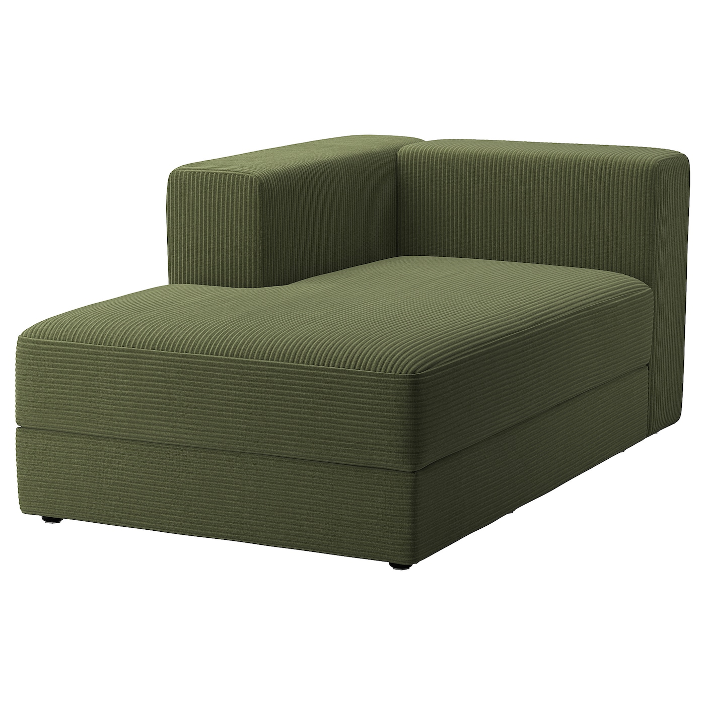 IKEA JÄTTEBO moduł szezlonaga, lewy, z podłokietnikiem/Samsala ciemny żółto-zielony, Szerokość: 95 cm
