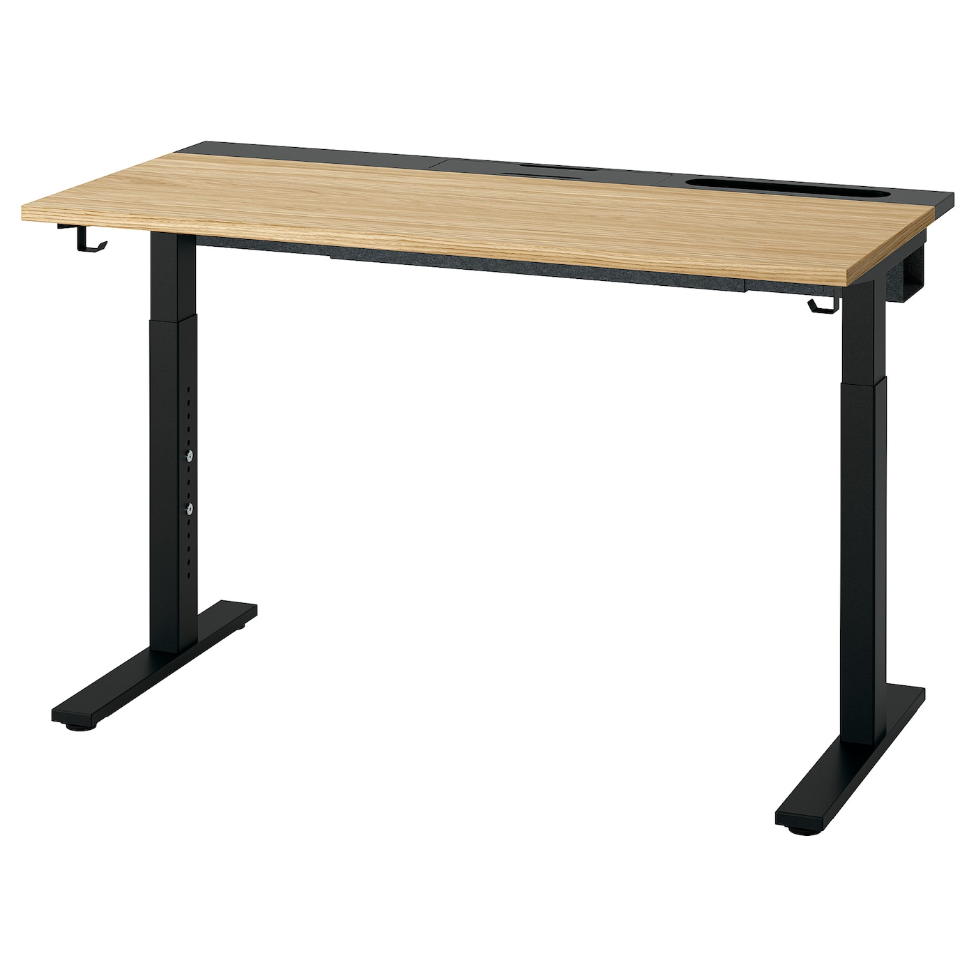 IKEA MITTZON biurko, okl dęb/czarny, 120x60 cm