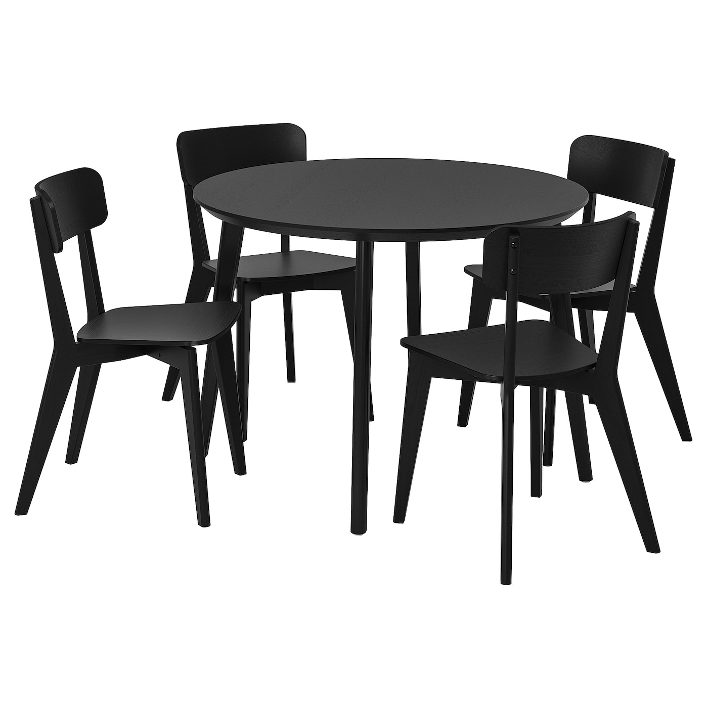 IKEA LISABO / LISABO stół i 4 krzesła, czarny/czarny, 105 cm