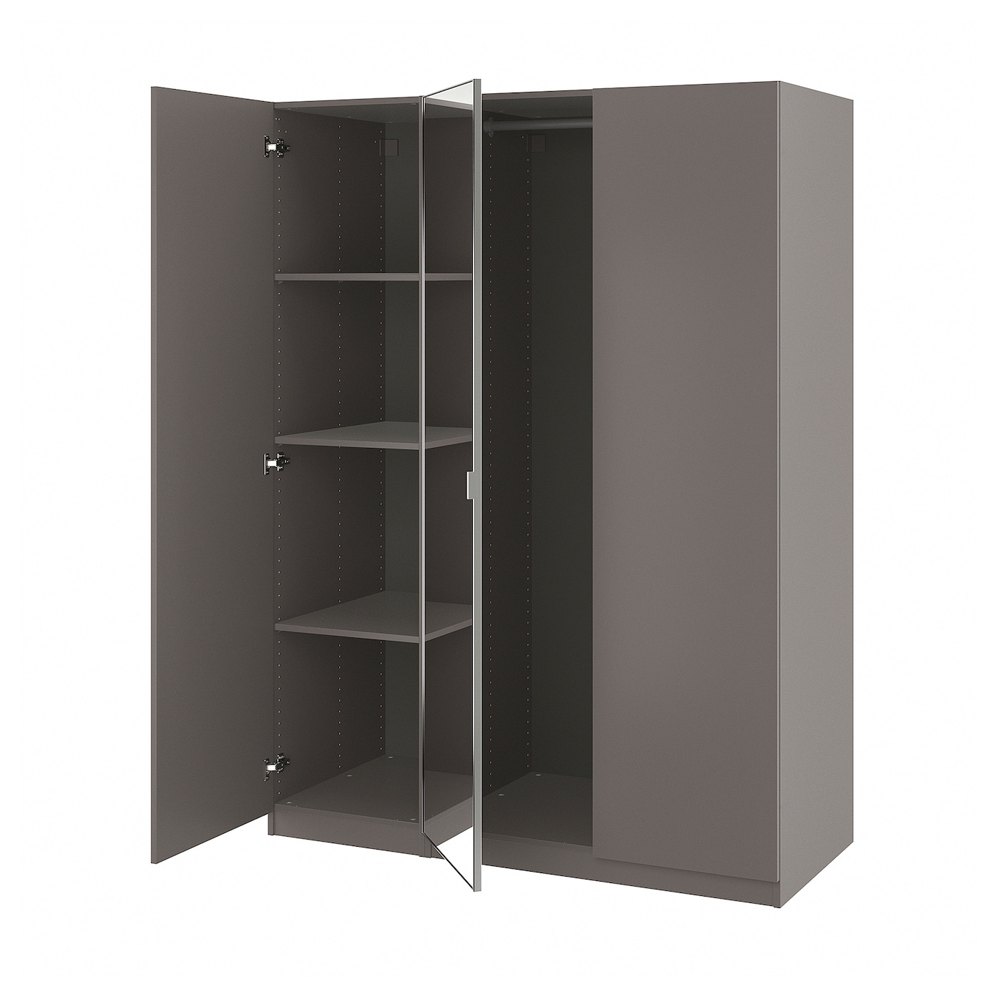 IKEA PAX / FORSAND/ÅHEIM kombinacja szafy, ciemnoszary/lustro, 150x60x201 cm