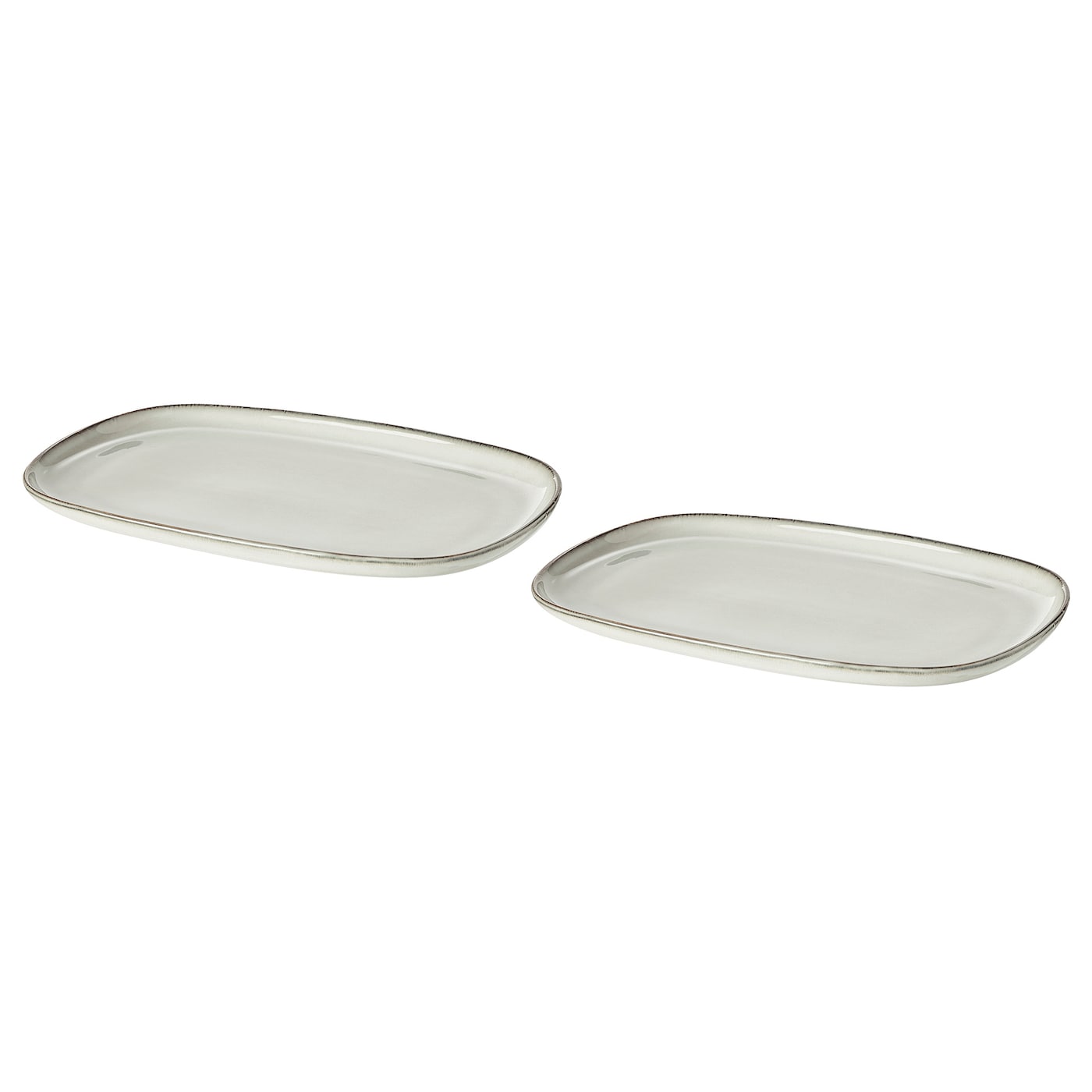 IKEA GLADELIG talerz, szary, 20x13 cm