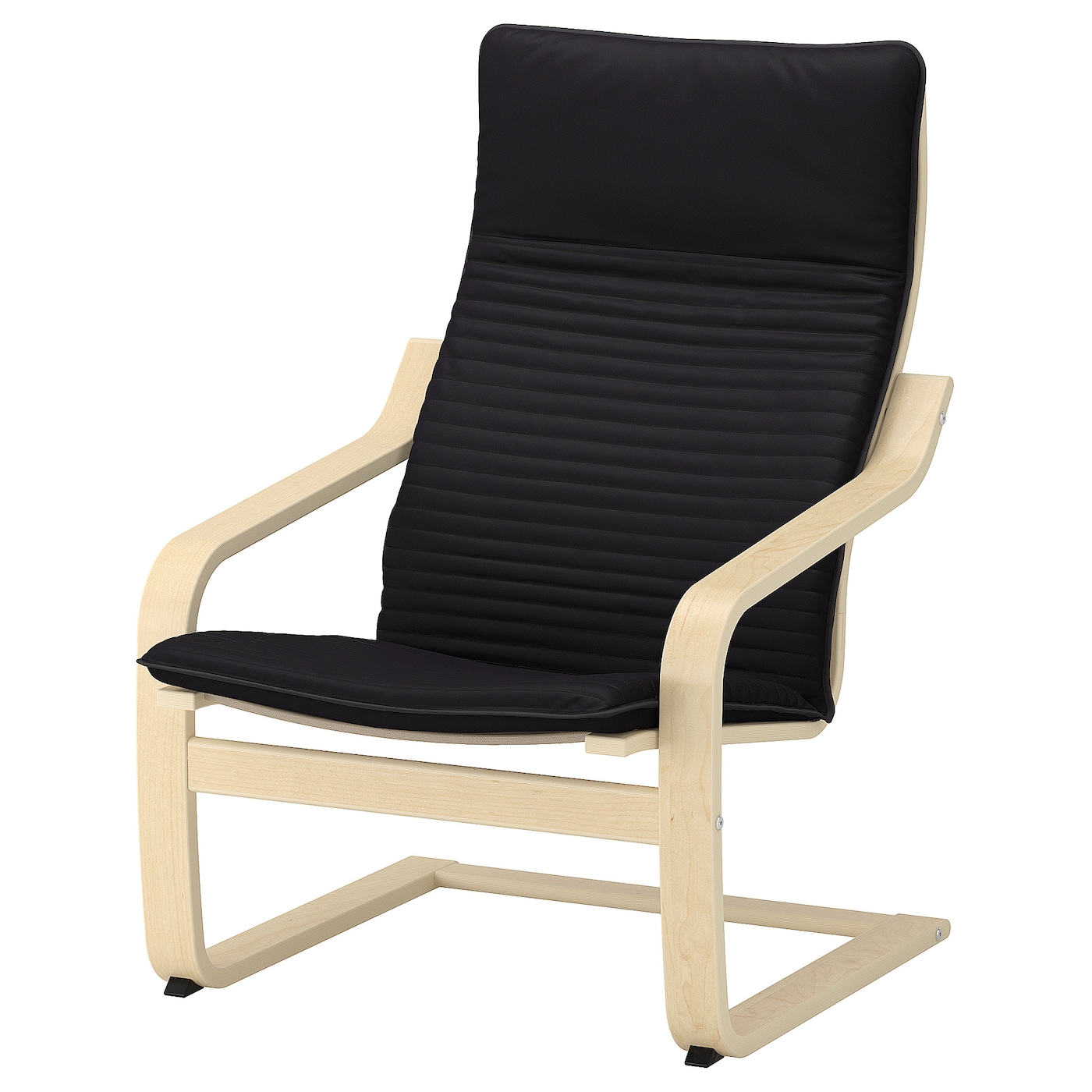 IKEA POÄNG fotel, okl brzoz/Knisa czarny, Szerokość: 68 cm