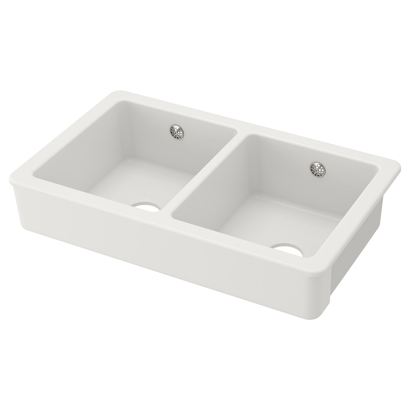 IKEA HAVSEN zlew, 2 kom z widocznym frontem, biały, 82x48 cm