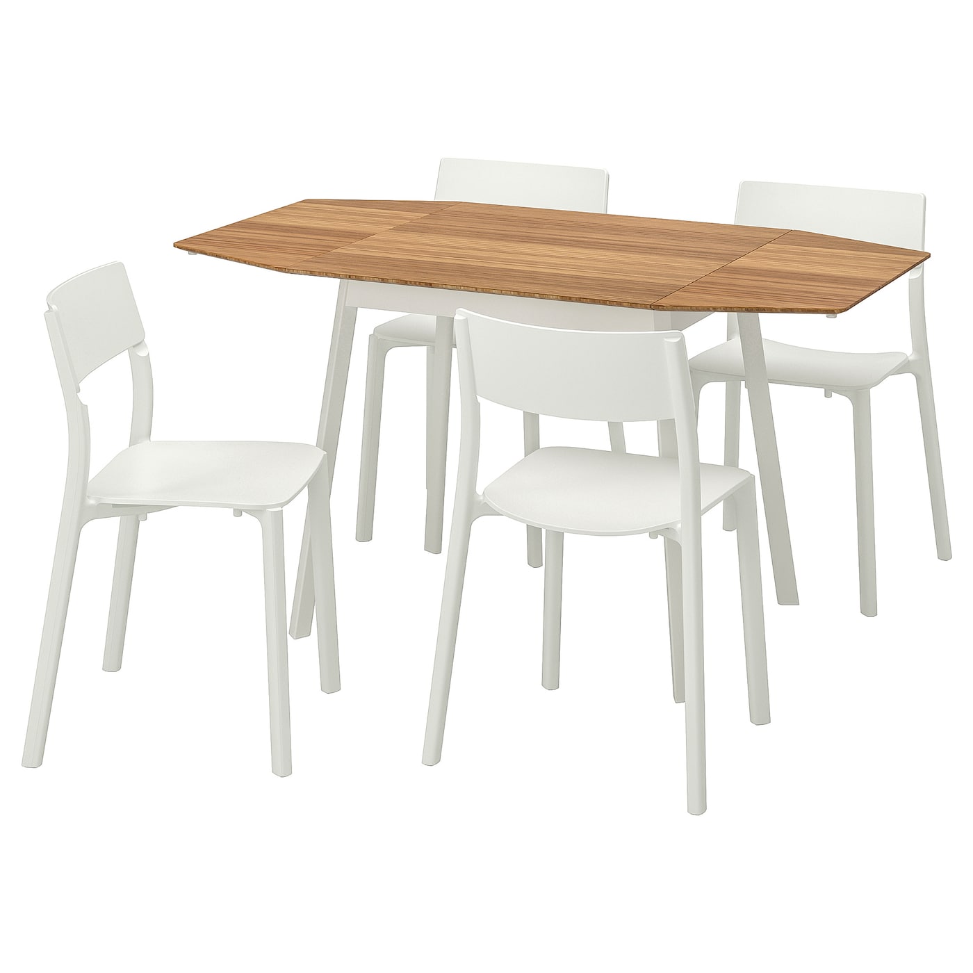 IKEA IKEA PS 2012 / JANINGE stół i 4 krzesła, bambus/biały, 138 cm